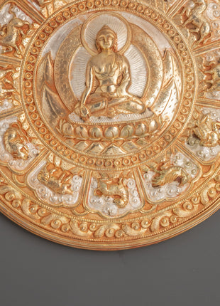 Buddha with 12 Zodiac Animals Wall hanging | Buddhist Himalayan Art for Sacred Space