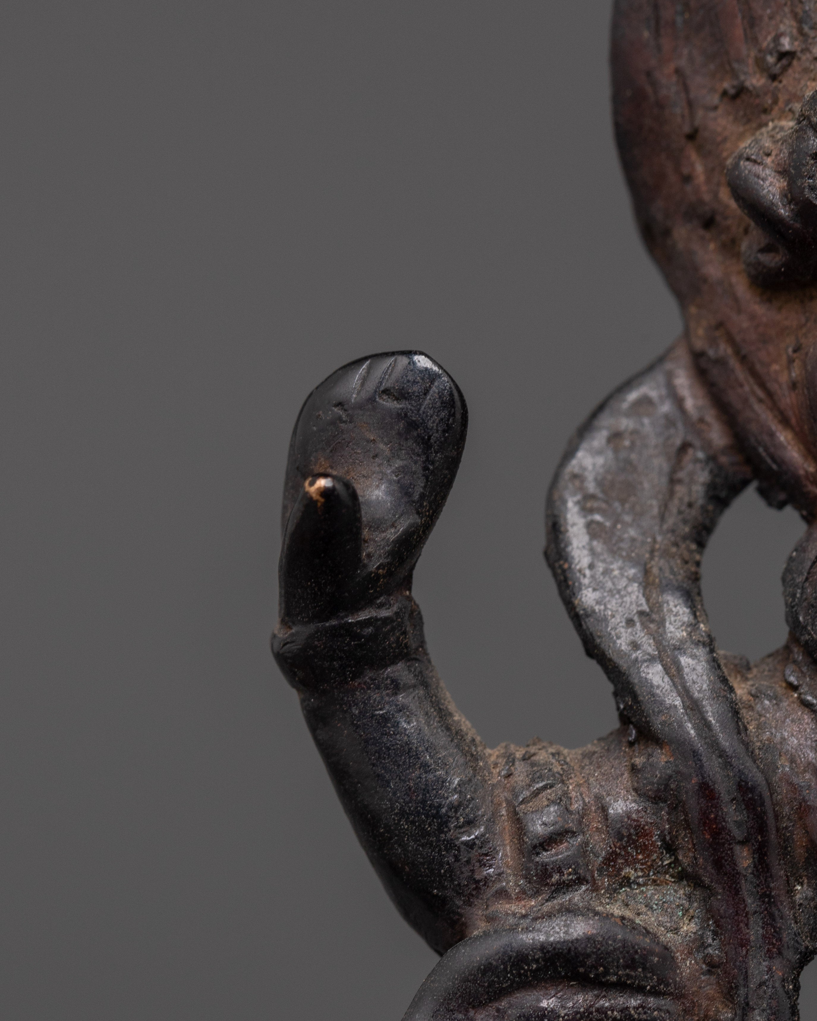 Oxidized Copper White Dzambhala Statue | Wealth and Abundance
