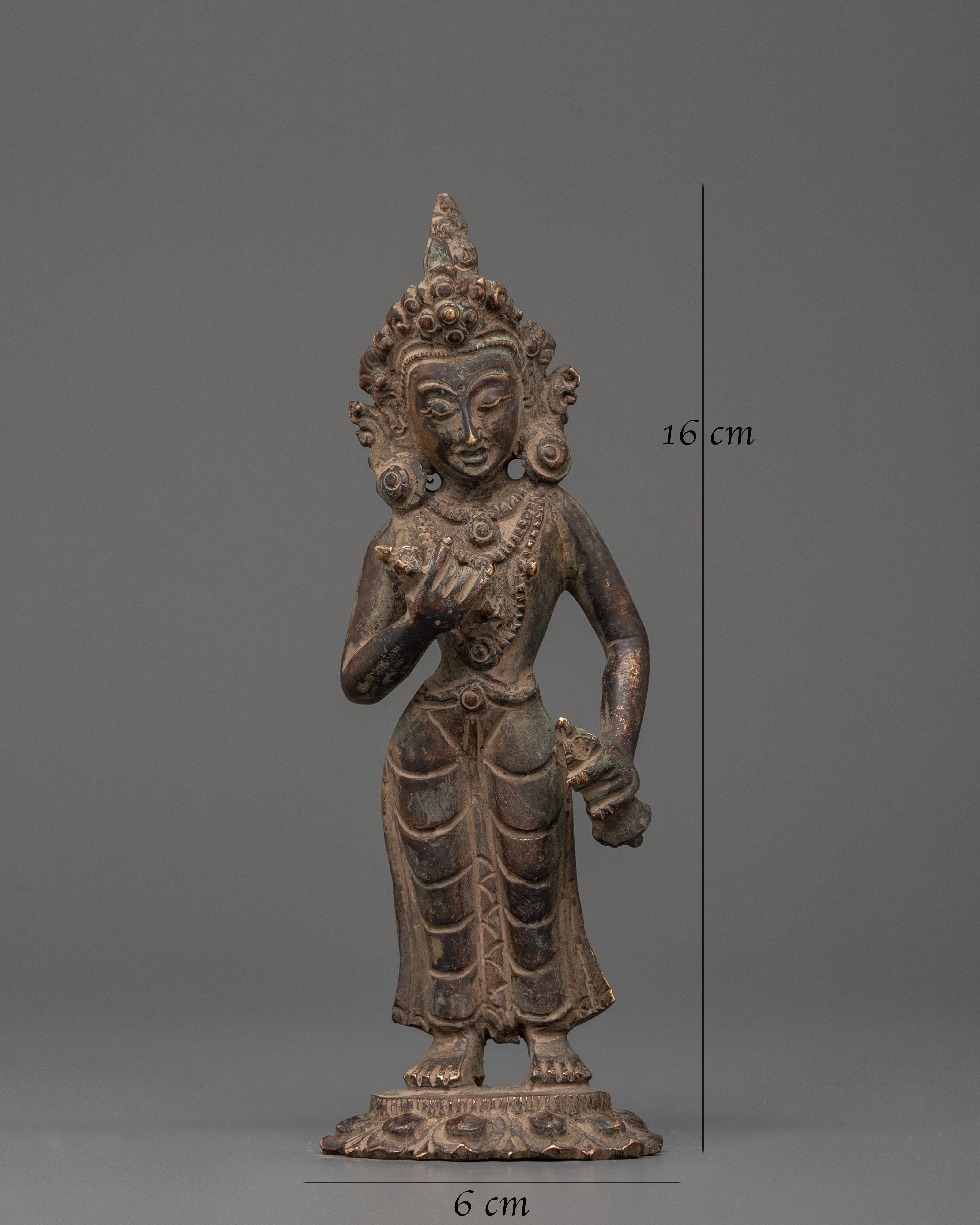 Vajrasattva Statue in Antique Copper Finish | Tibetan Deity of Purification