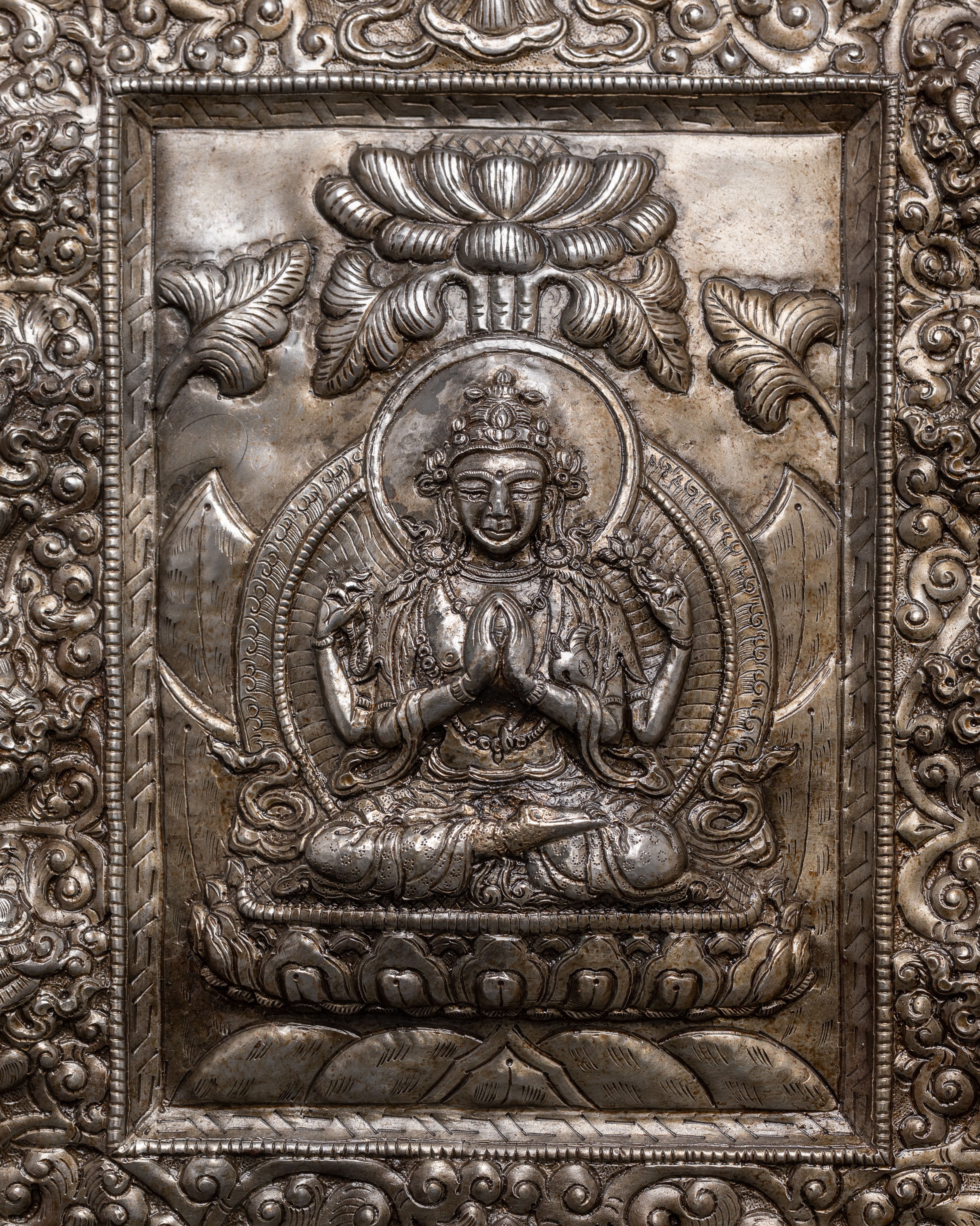 Handmade Chenrezig Wall Hanging | Iron Body with Sacred Motifs