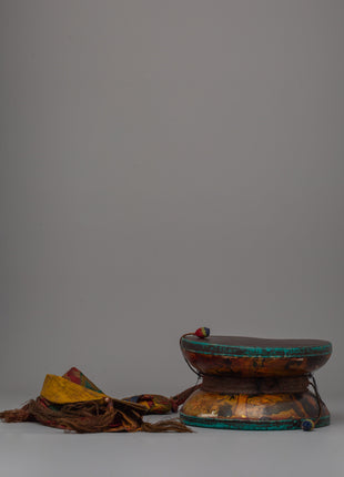 Wooden Damaru Drum | Spiritual Drum for Sacred Buddhist Practices