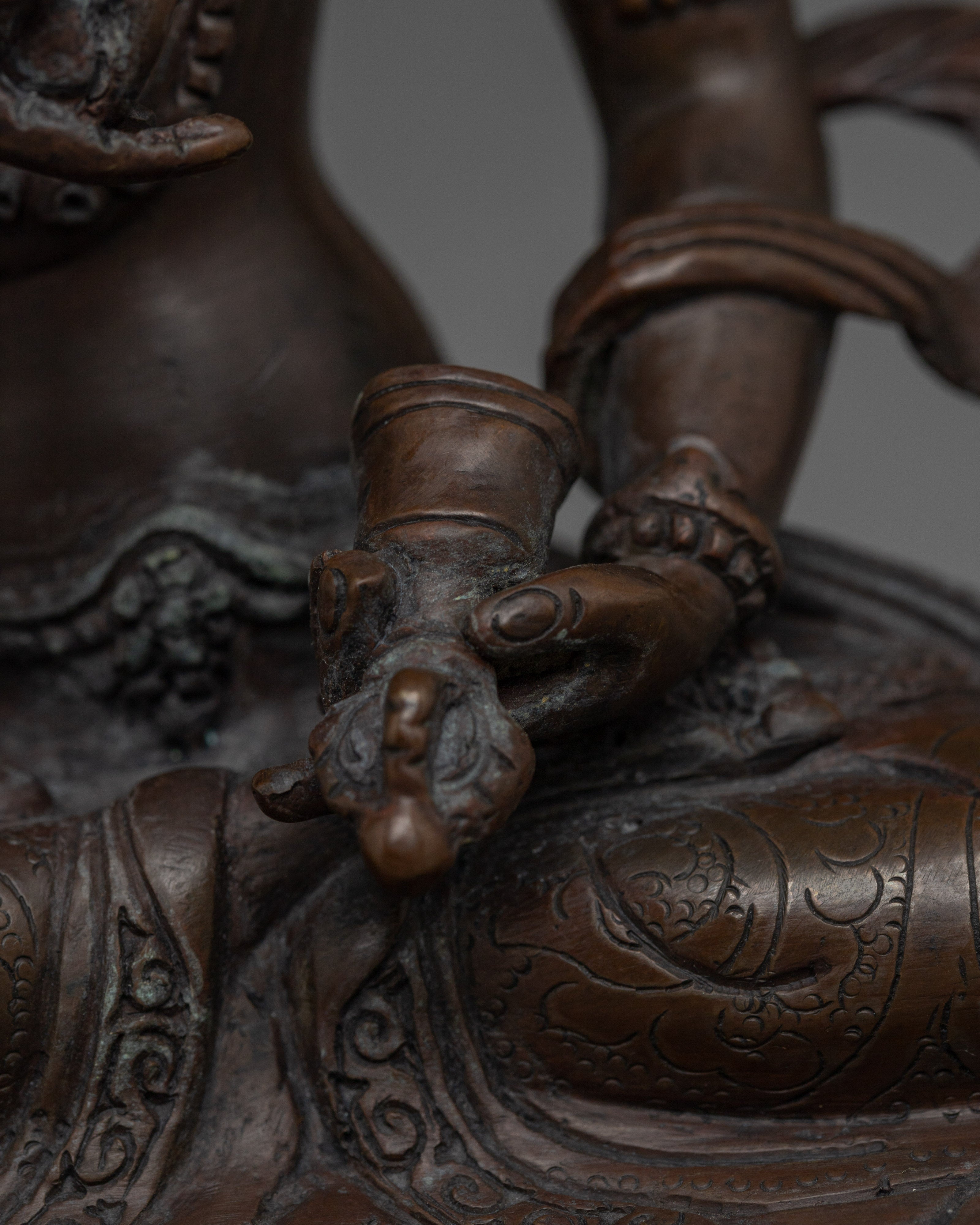 Dark Oxidized Copper Vajrasattva Statue | Dorje Sempa - Supreme Purifier