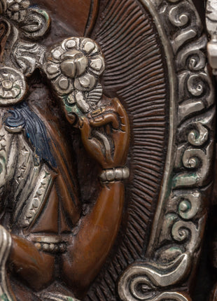 Chenrezig Oxidized Handmade Sculpture | Himalayan Sacred Shrine Artwork