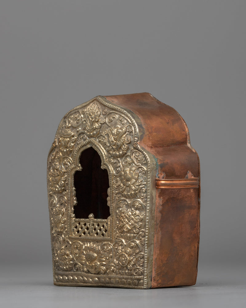 Silver-Plated Buddhist Ghau Box | A Sacred Tibetan prayer box