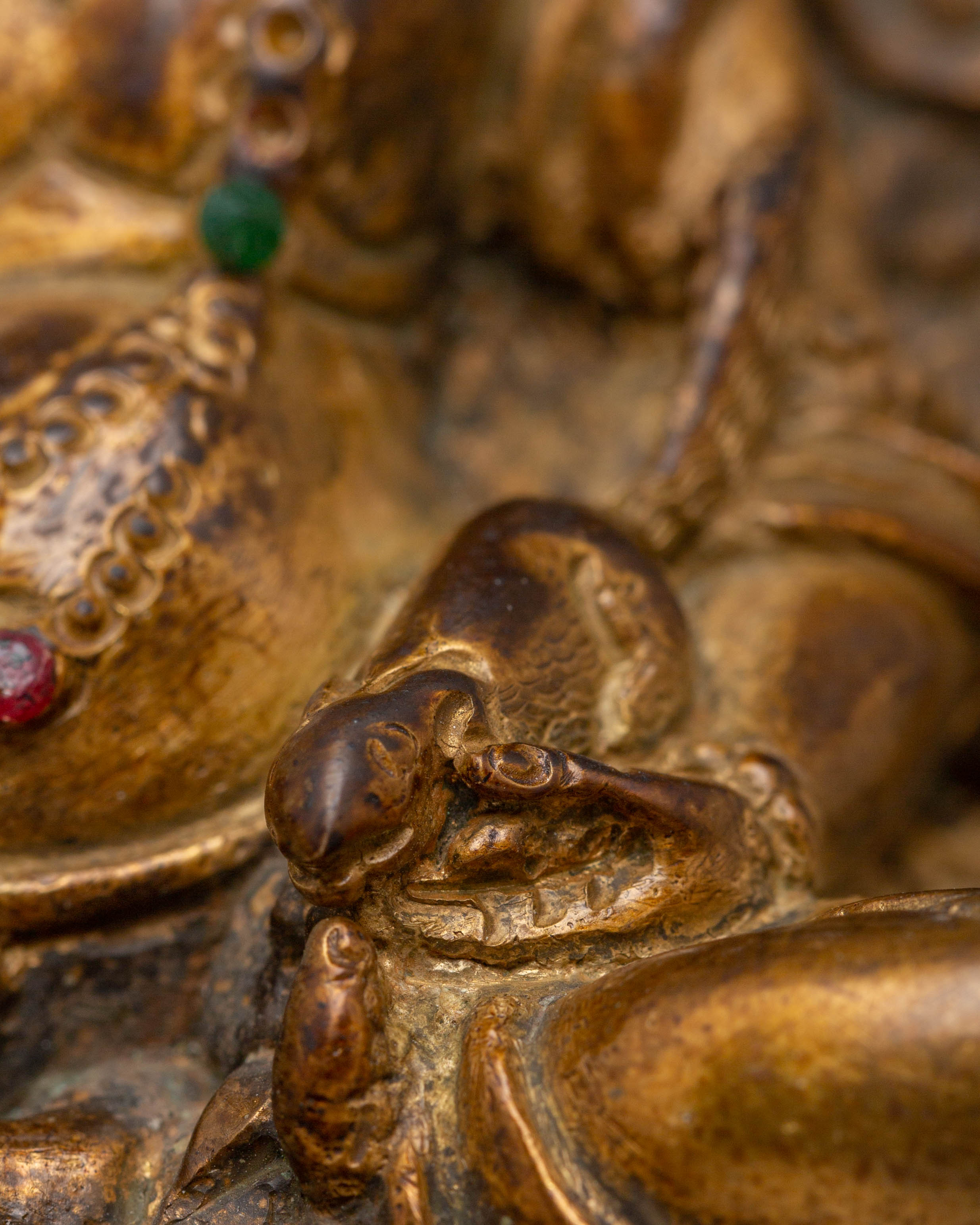 Handmade Dzambhala Copper Statue for Decor | Embodiment of Wealth