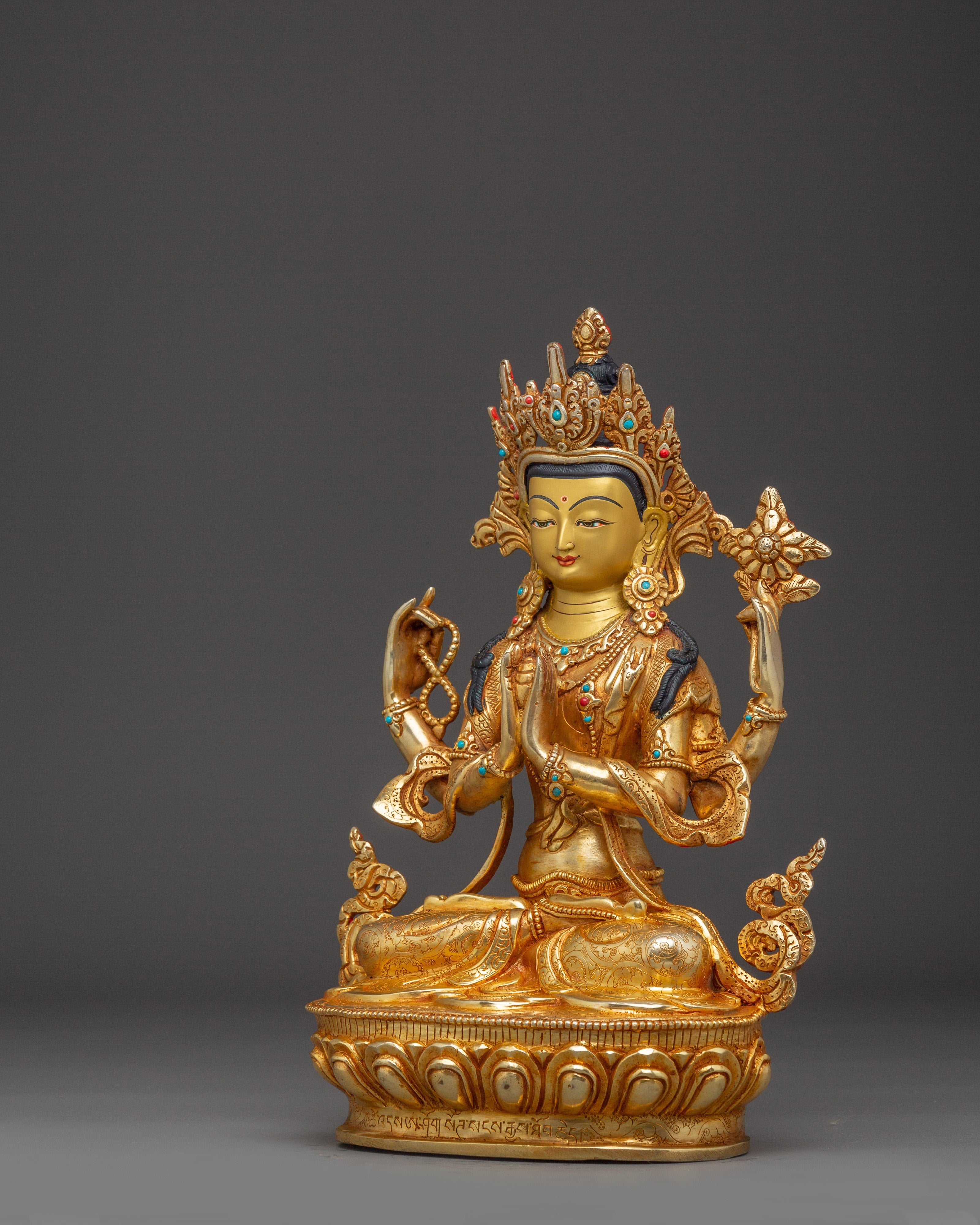 Compassion Embodiment Chenrezig Statue | Avalokiteshvara Figurine