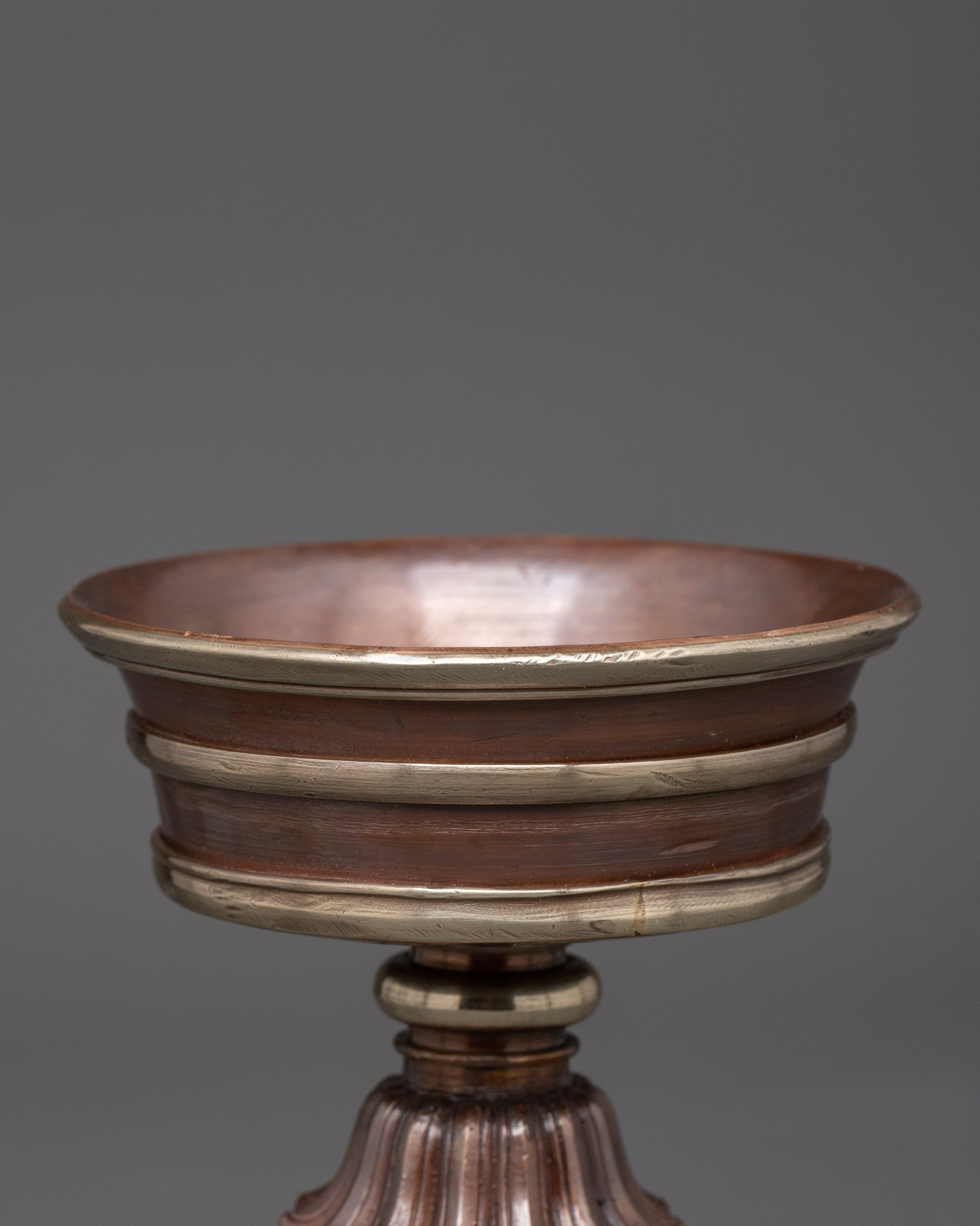 Oxidized Copper Butter Lamp Set | Tibetan Buddhist Ritual Light Offering Bowl