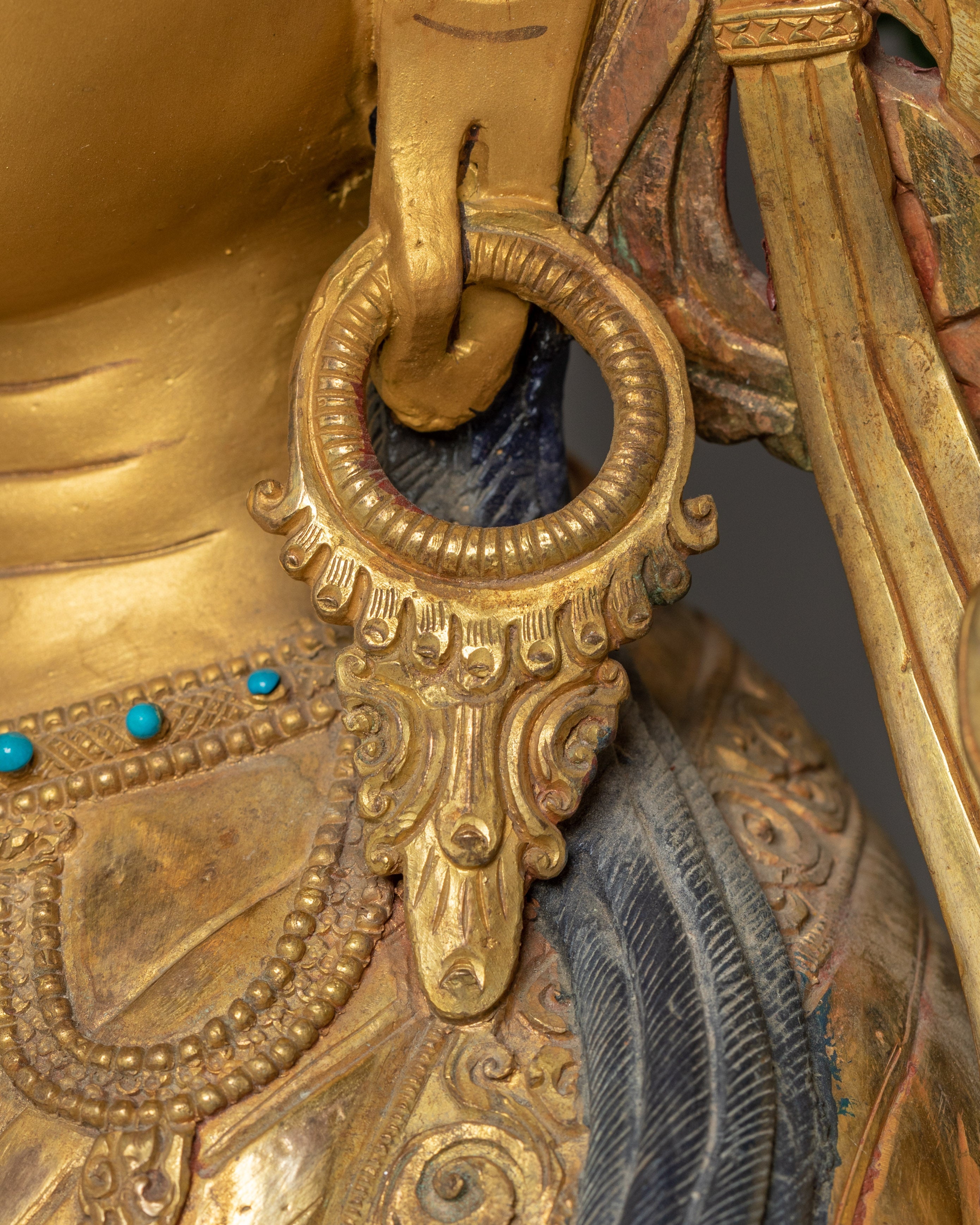 24K Gold Maitreya Buddha Statue | Meditation Shrine Decor