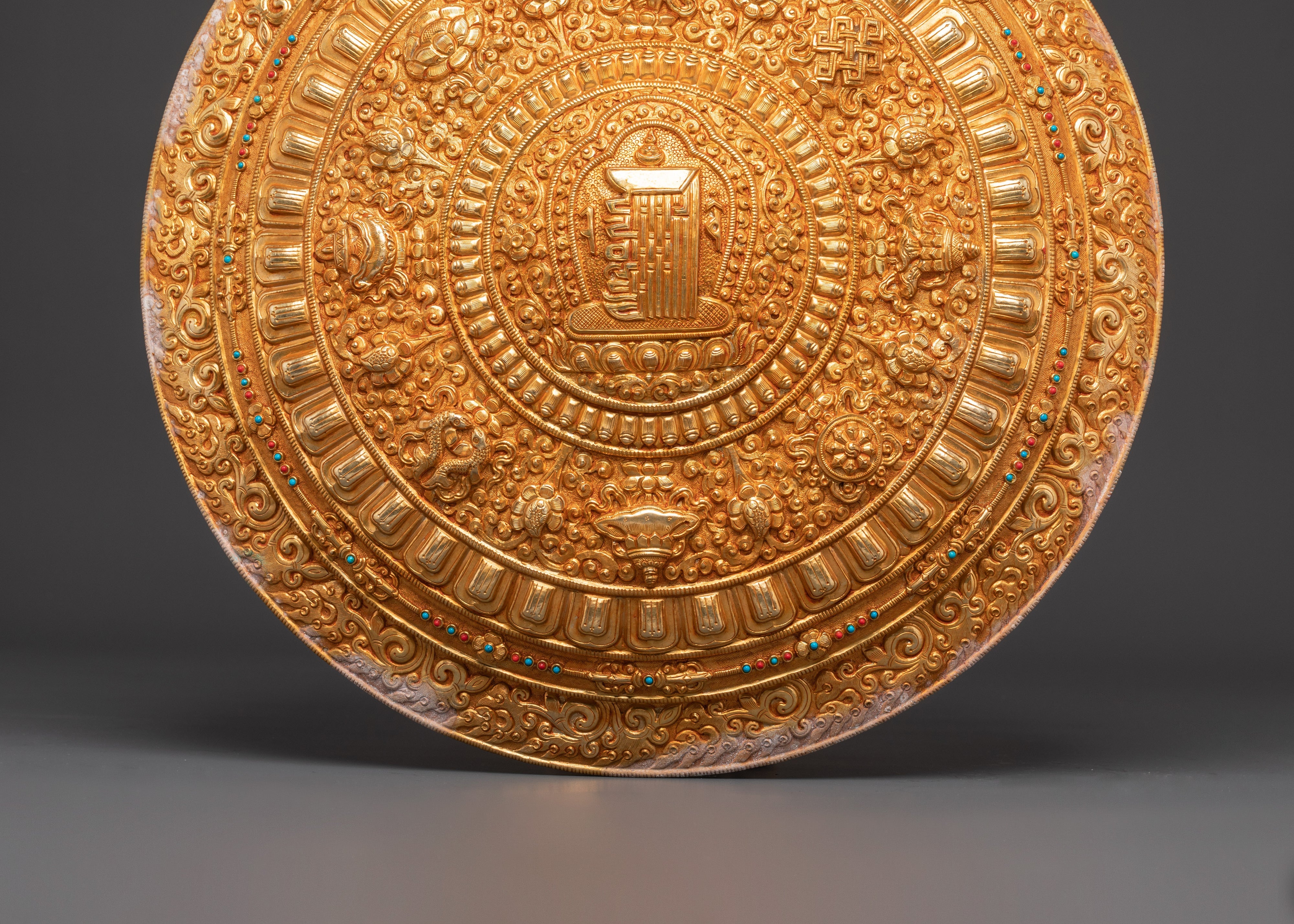 Handcrafted Zen Mandala Wall Hanging | Sacred Copper & Gold Plated Art