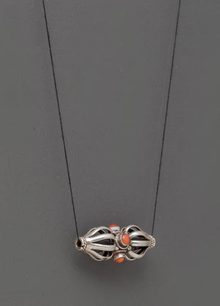Tibetan Sterling Silver Vajra Amulet Locket | Handcrafted Pendant