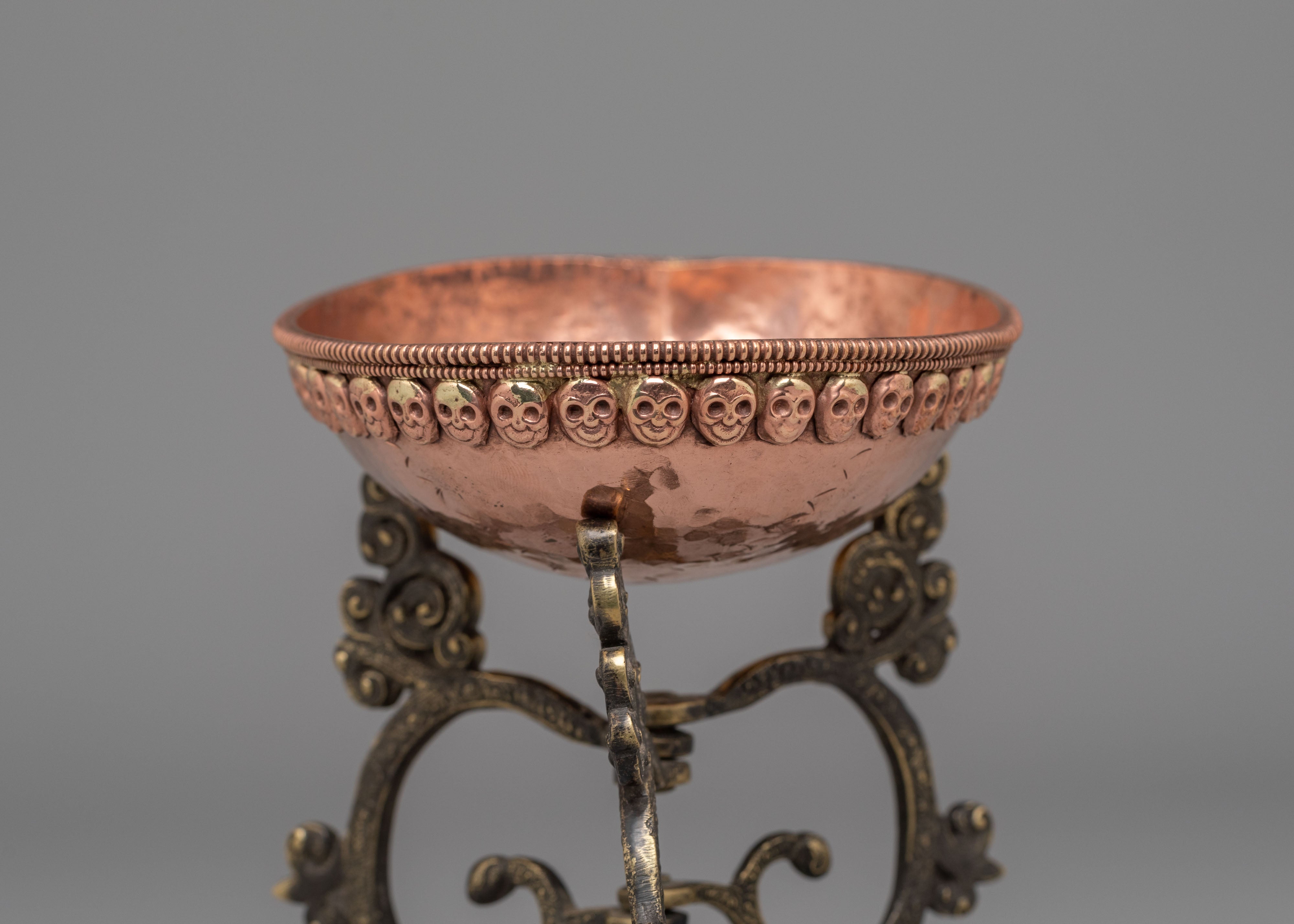 Sacred Buddhist Ritual Kapala Set | Handcrafted Tibetan Skull Bowl