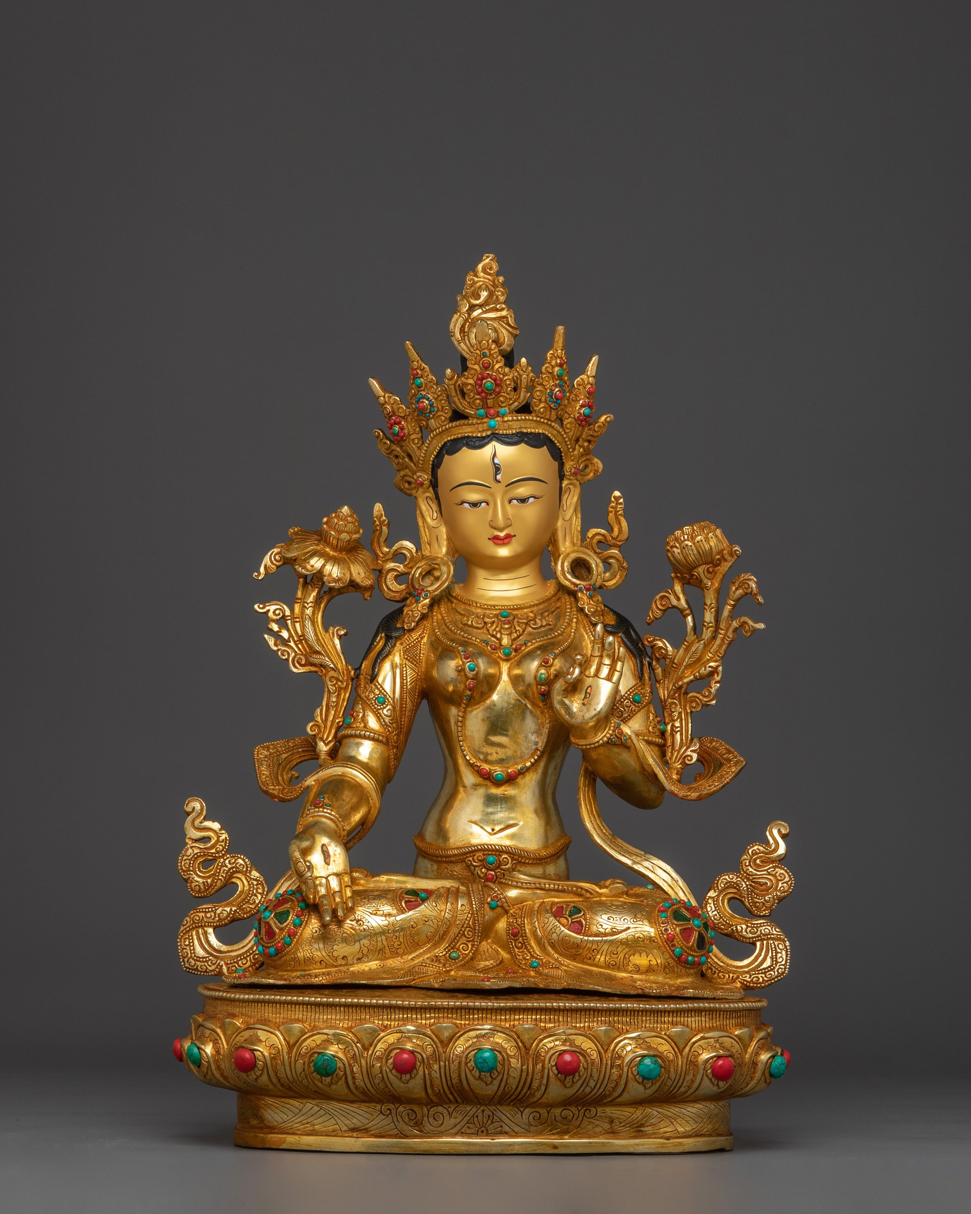  White Tara with Gemstones
