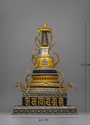 Decorative Buddhist Stupa Sculpture | Symbol of Peace and Enlightenment, for Home Decor