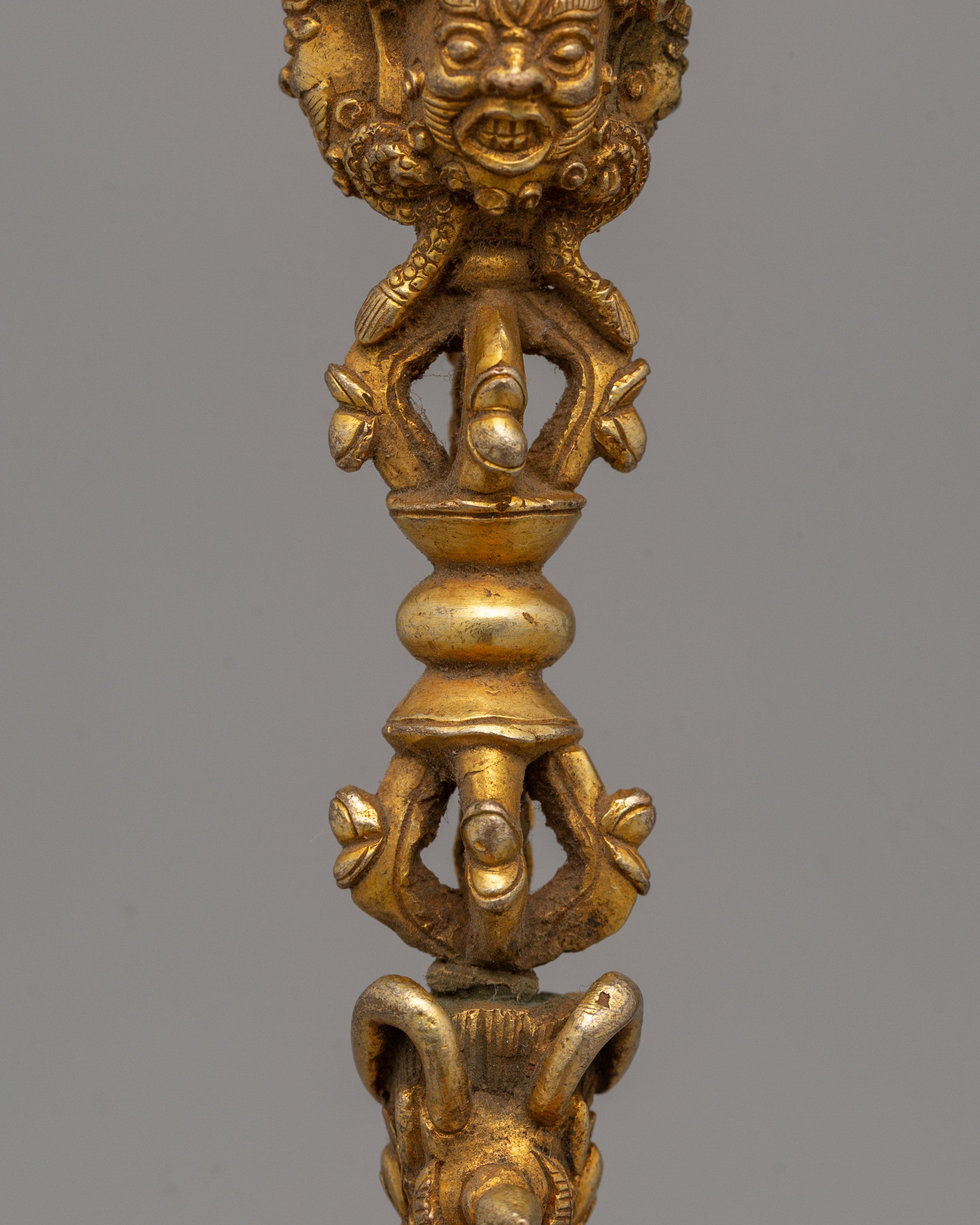 Gold-Plated Tibetan Phurba Dagger | Dagger for Spiritual Practices