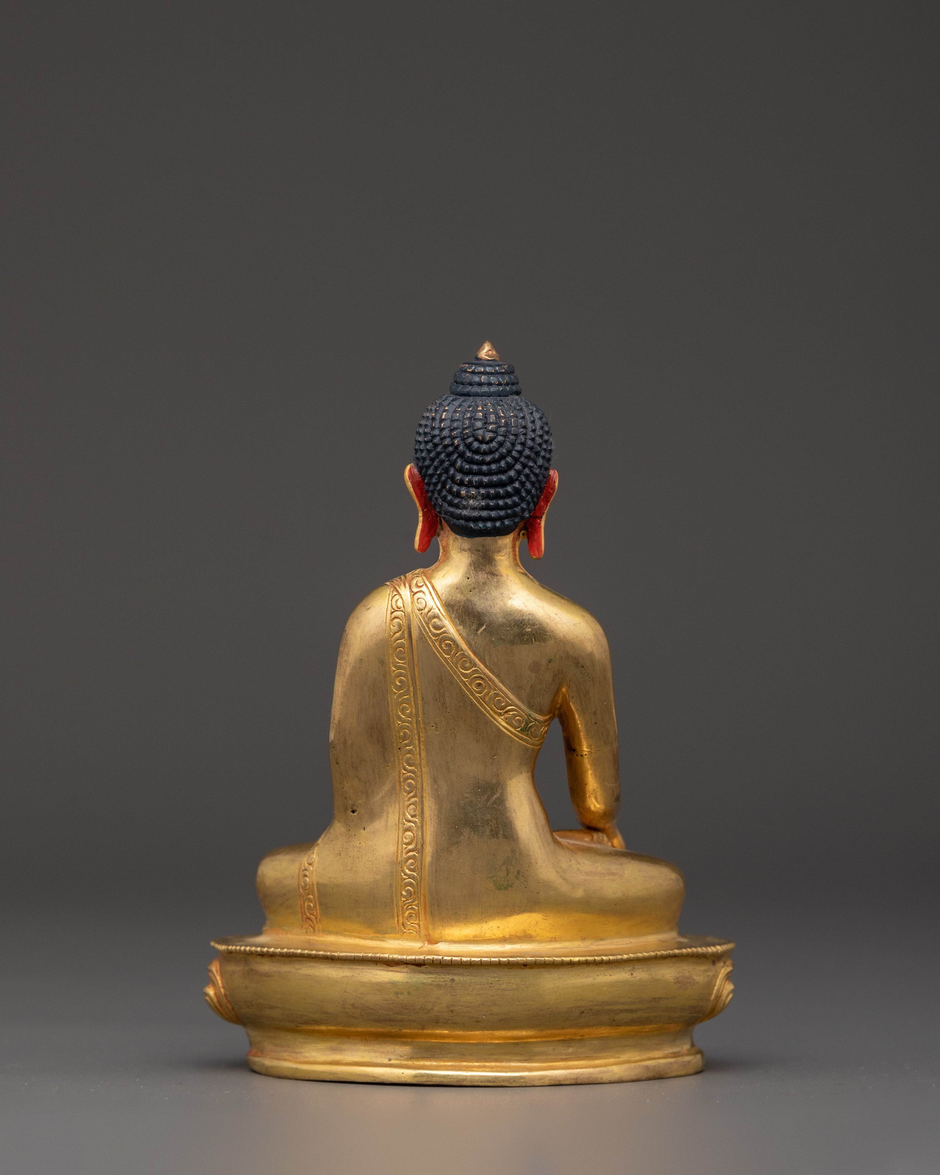 Gold-Plated Copper Shakyamuni Buddha | For Home Altar Decor