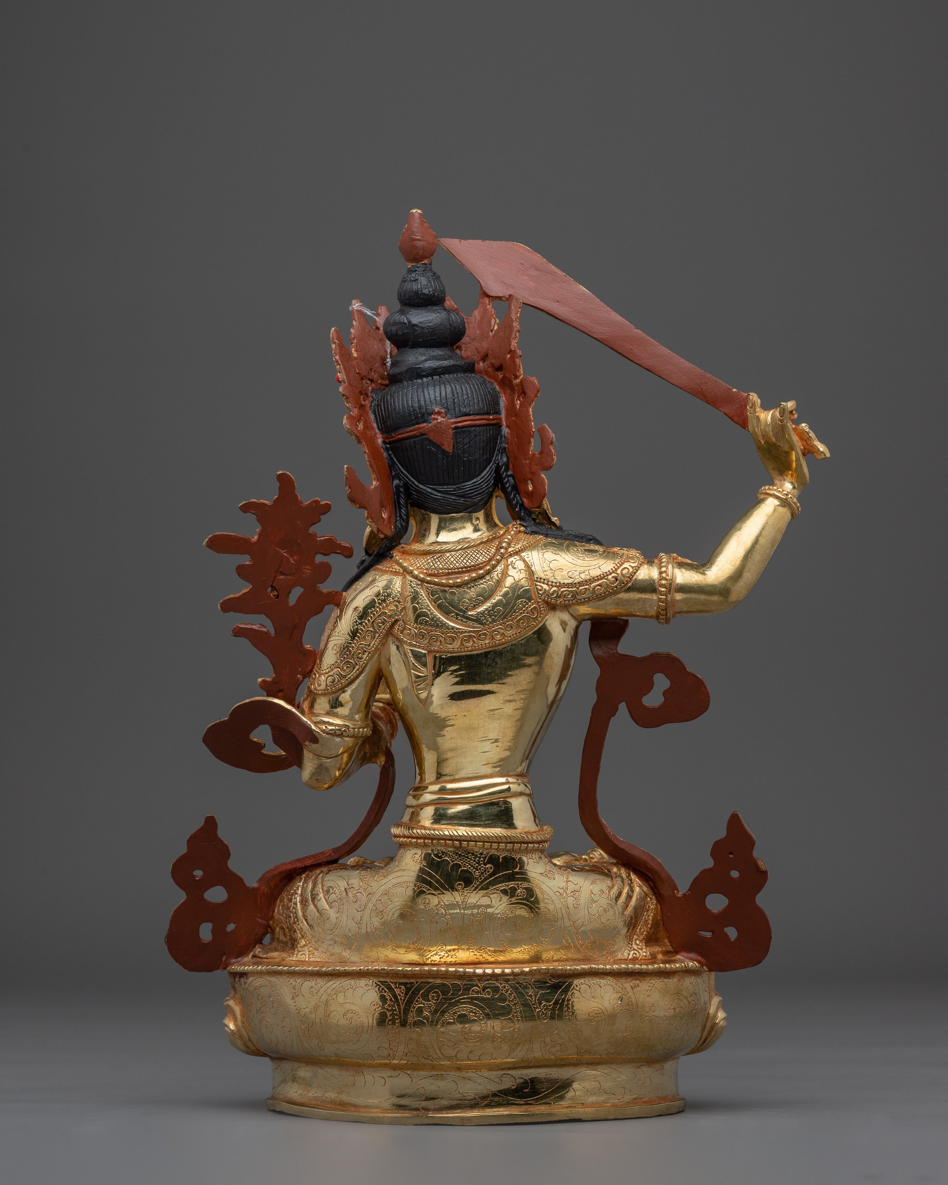 Golden Dharma Protector Manjushri Artwork | Bodhisattva of Transcendent Wisdom