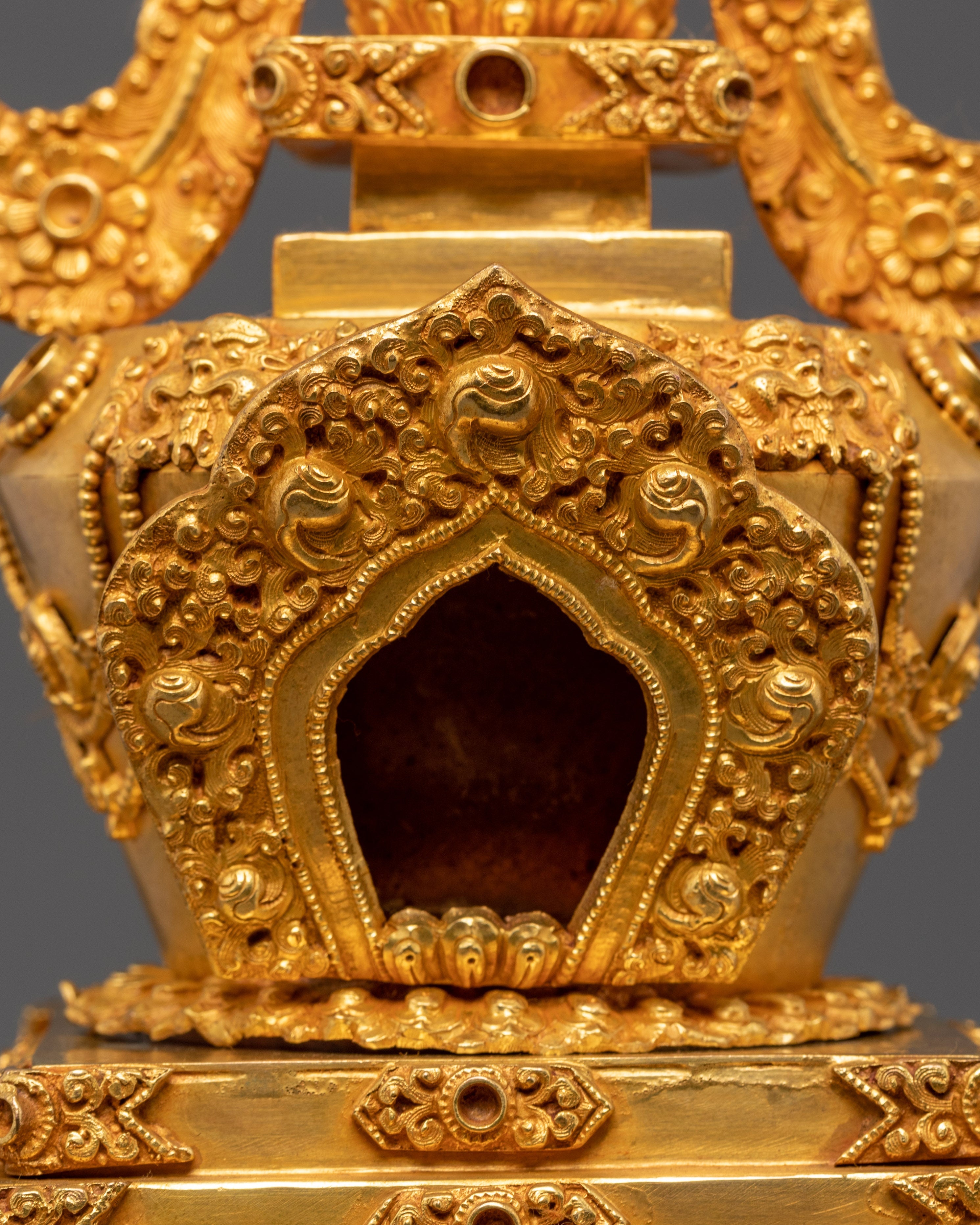 Decorative Traditional Stupa | Handcrafted Copper Buddhist Stupa for Home Decor