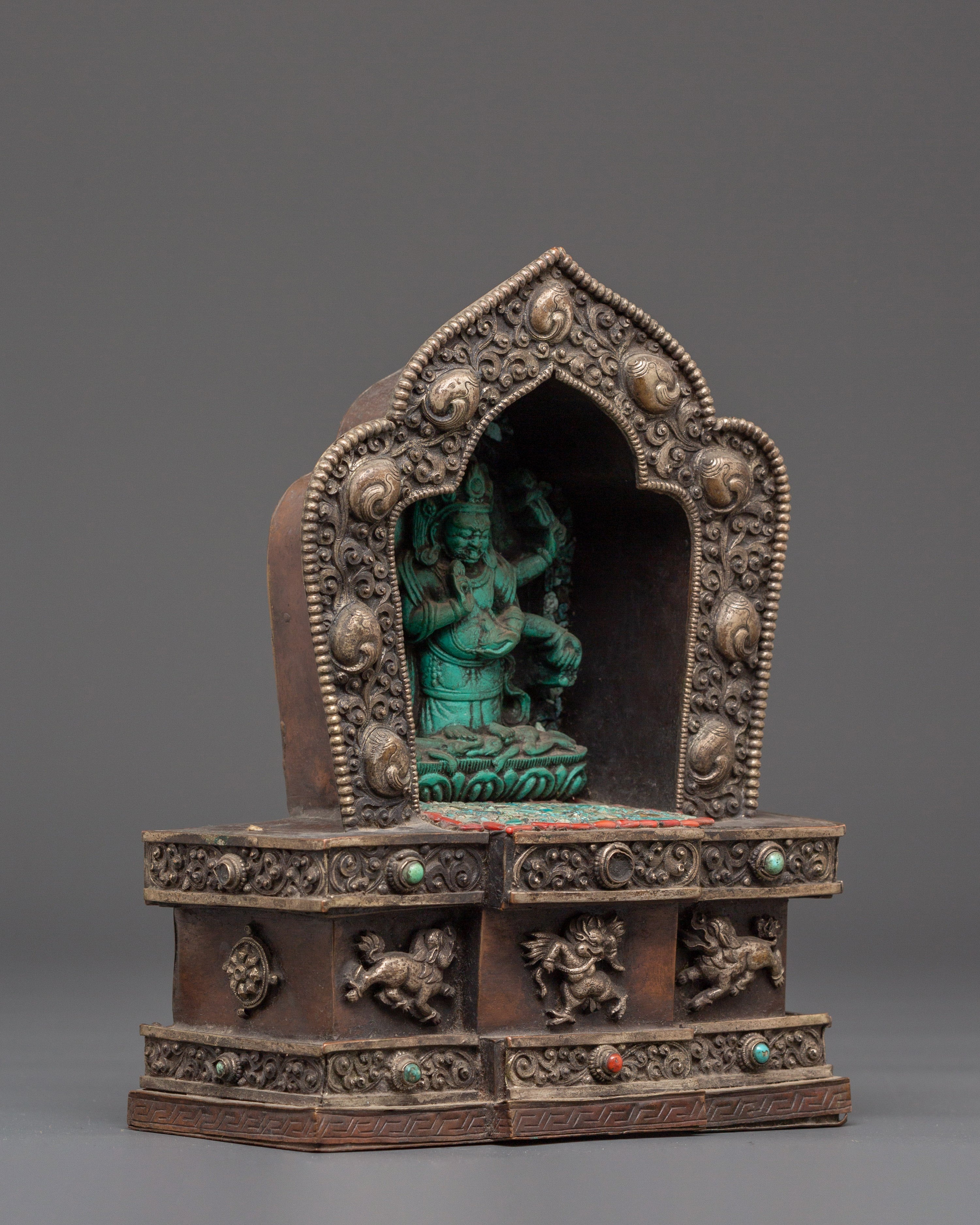 Traditional Six Armed Mahakala Ghau Box | Symbol Of Protection