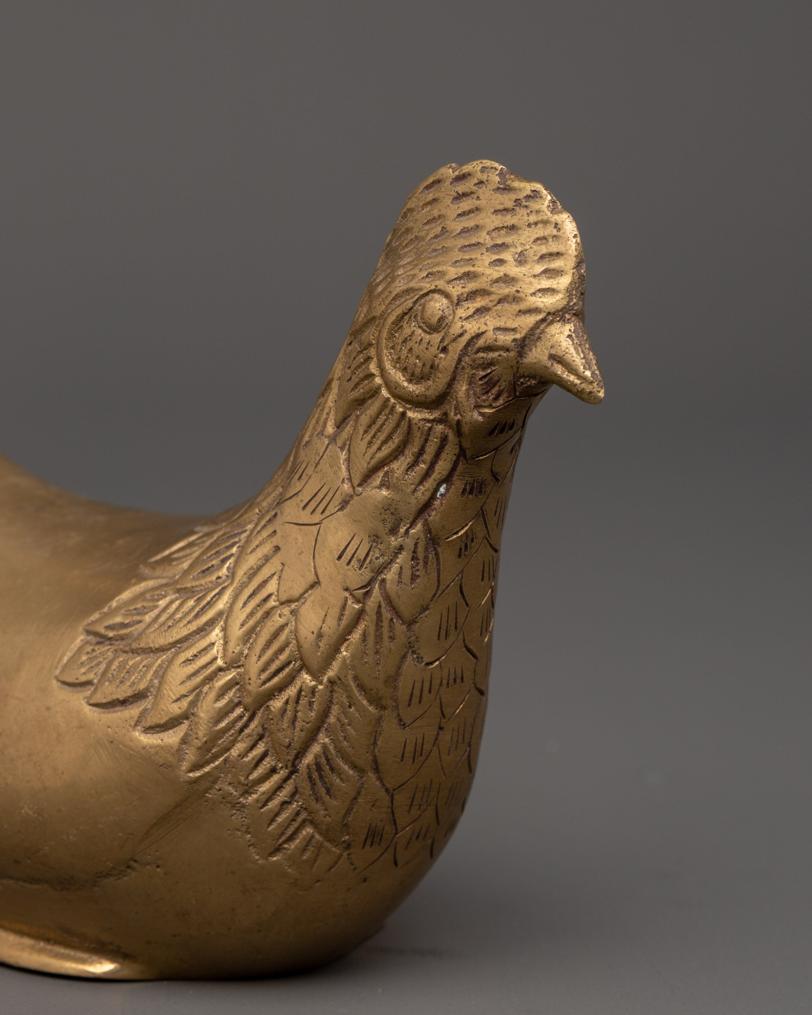 Symbolic Brass Hen Figurine | Farmhouse, Altar, or Outdoor Styling Decor