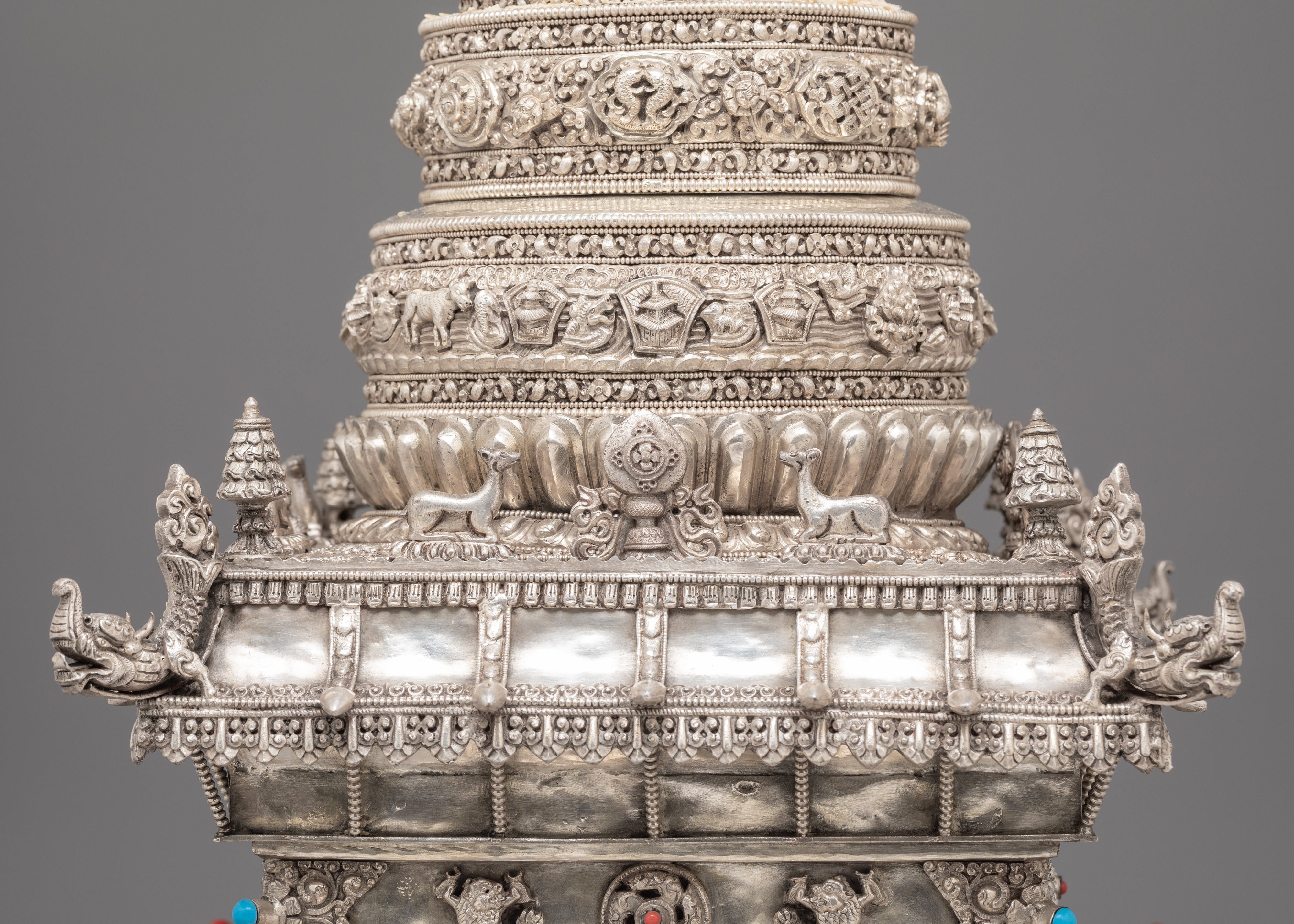 Traditional Tibetan Silver Mandala Set | Sacred Buddhist Offering Set