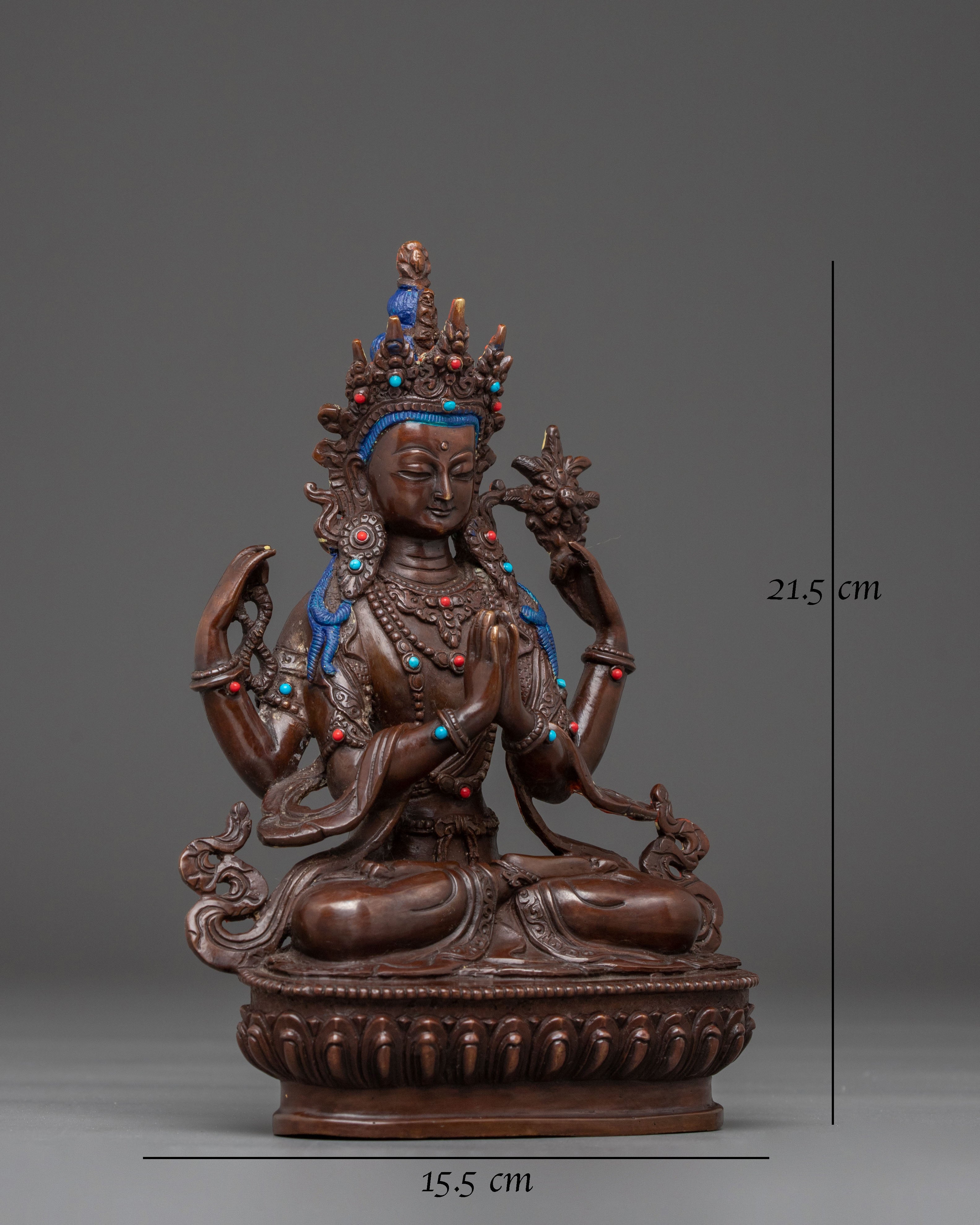 Handmade Statue of Bodhisattva Chenrezig | Tibetan Buddhism Art