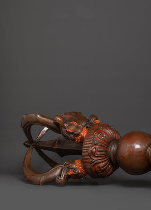 Sacred Oxidized Copper Vajra | Spiritual Protection Artifact