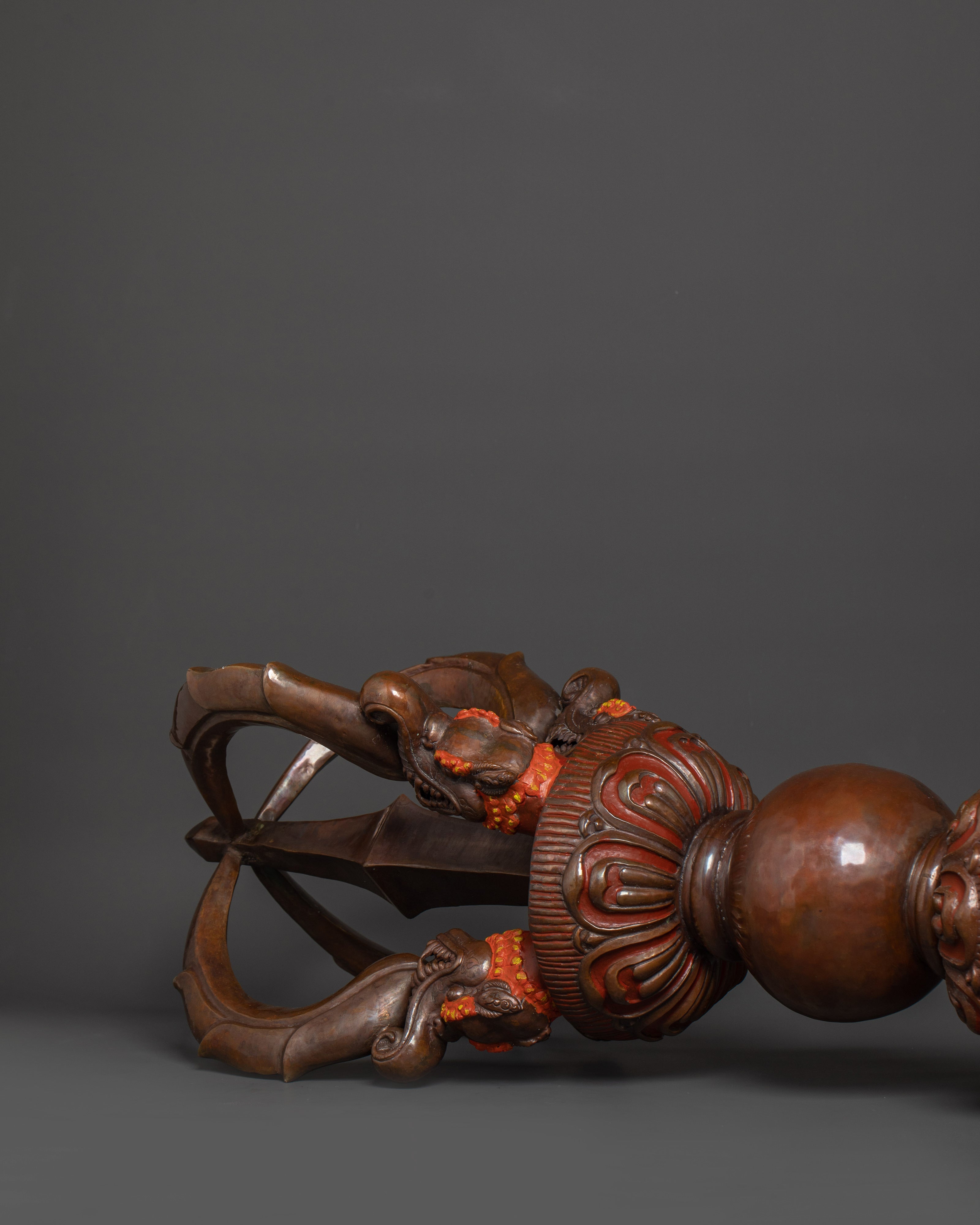 Sacred Oxidized Copper Vajra | Spiritual Protection Artifact