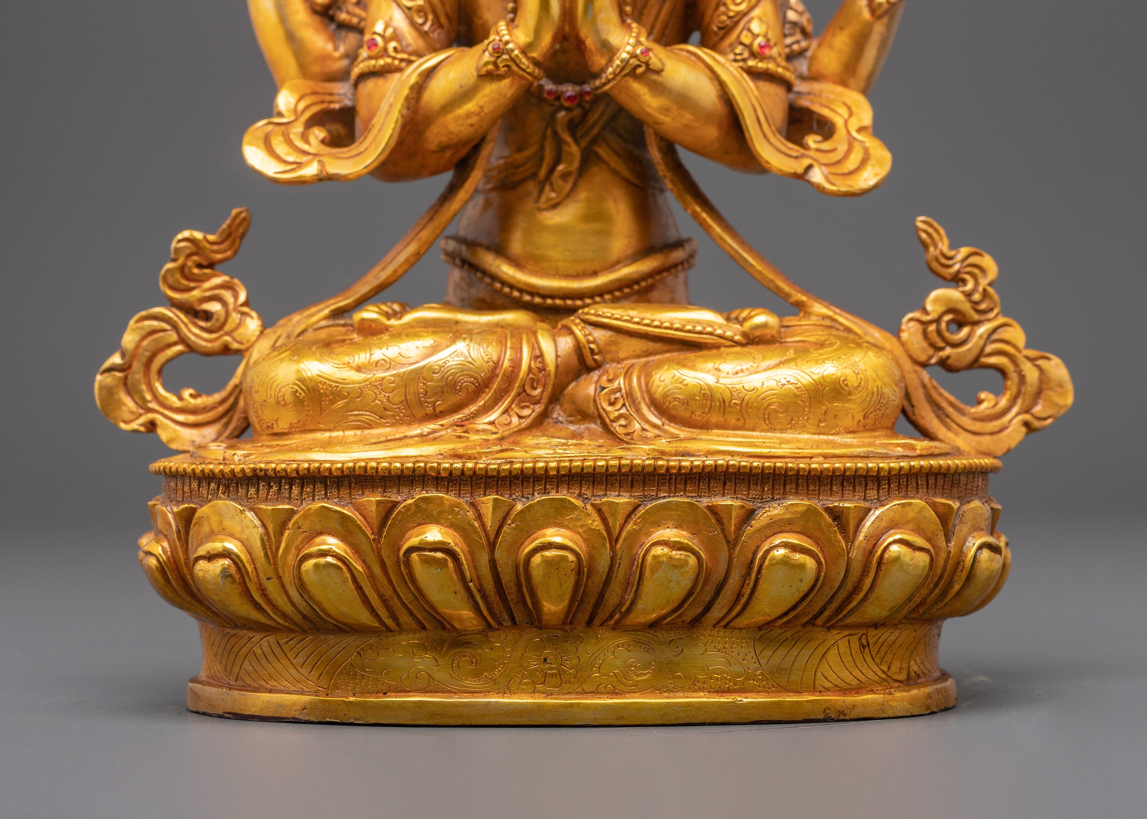 Tibetan Buddhist Chenrezig sculpture | Spiritual Home Decor