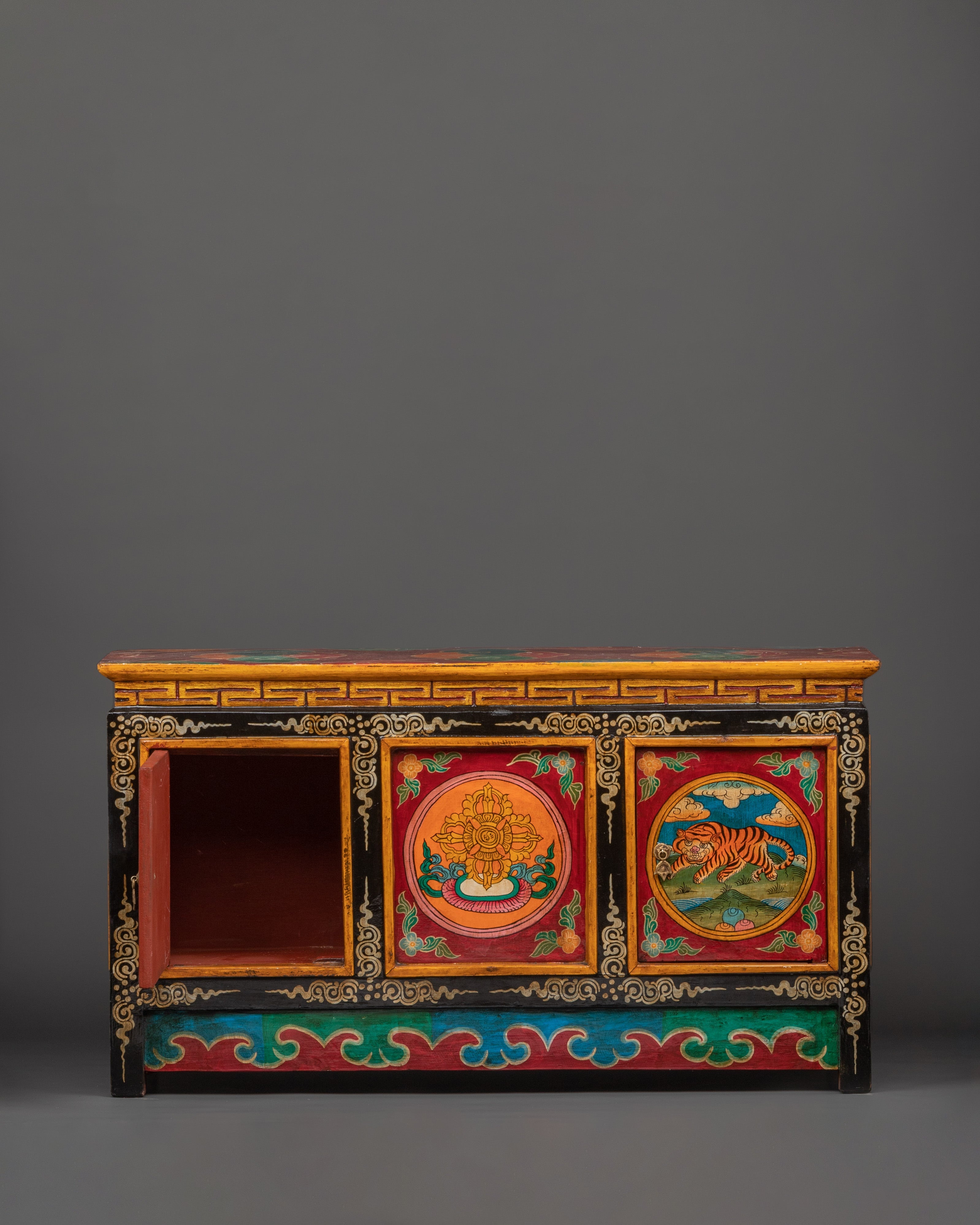 Tibetan Cabinet with Door | Buddhist Altar Storage