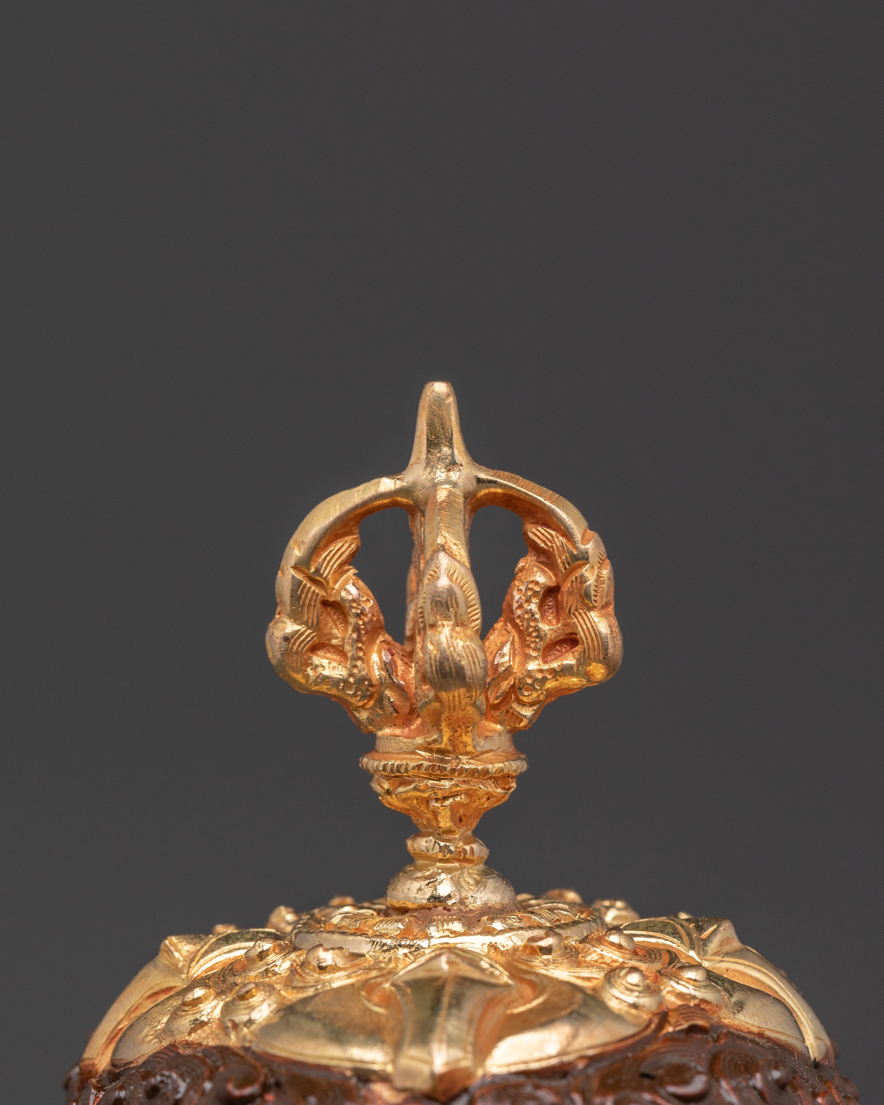 Tibetan Sacred Kapala Artifact | Handcrafted Gold Gilded Copper Ritual Cup