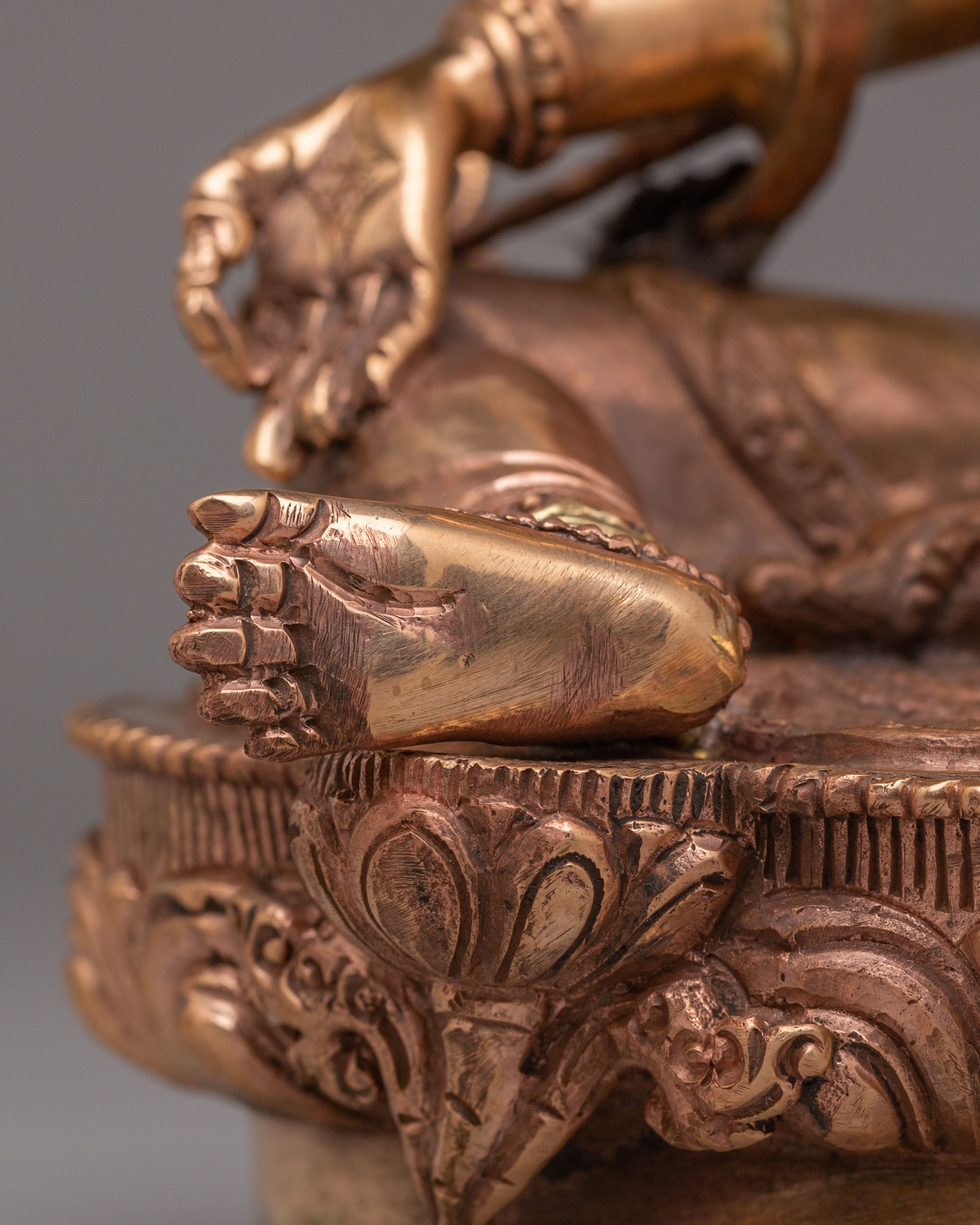 Handcrafted Sacred Green Tara Statue: Embodiment of Compassion