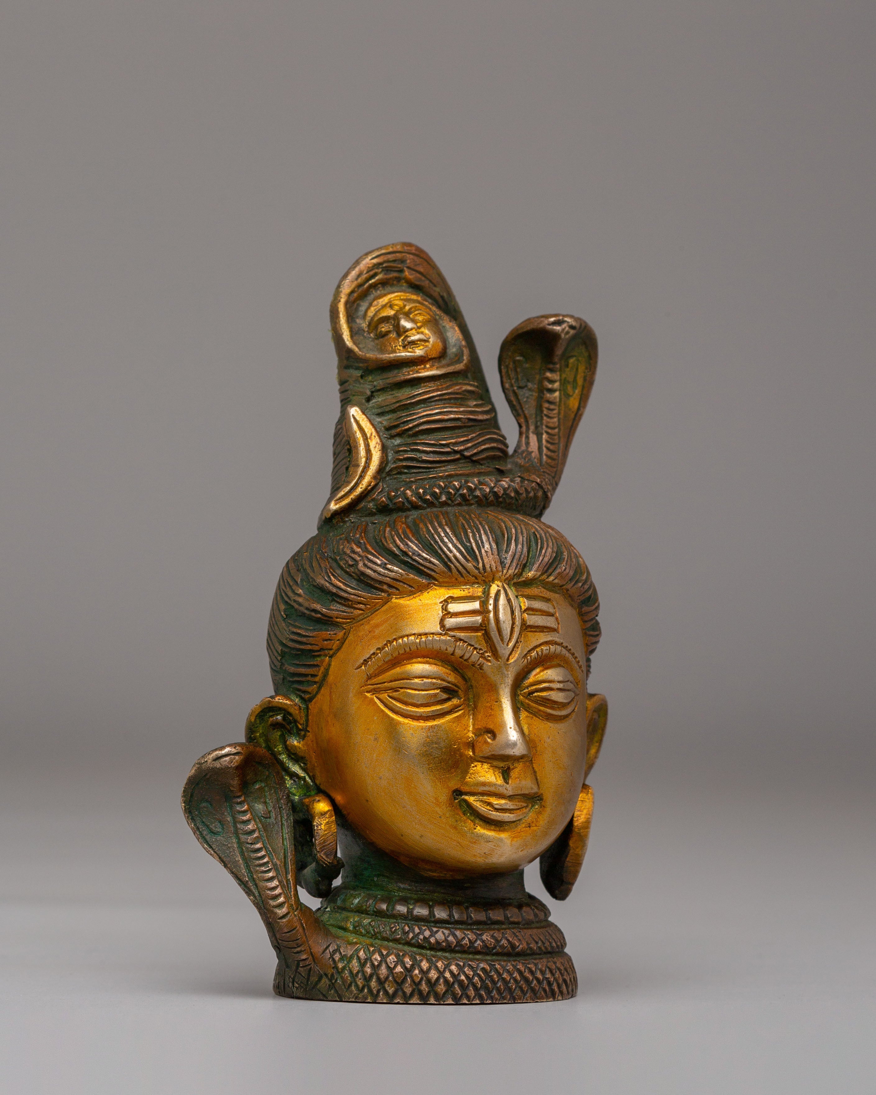 Handmade Shiva Head | Lord Shiva Brass Sculpture