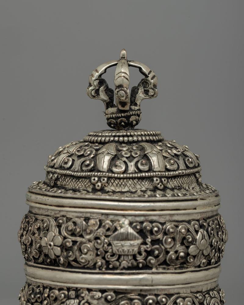 Silver-Plated Rice Carry Pot  | Symbol of Prosperity & Abundance