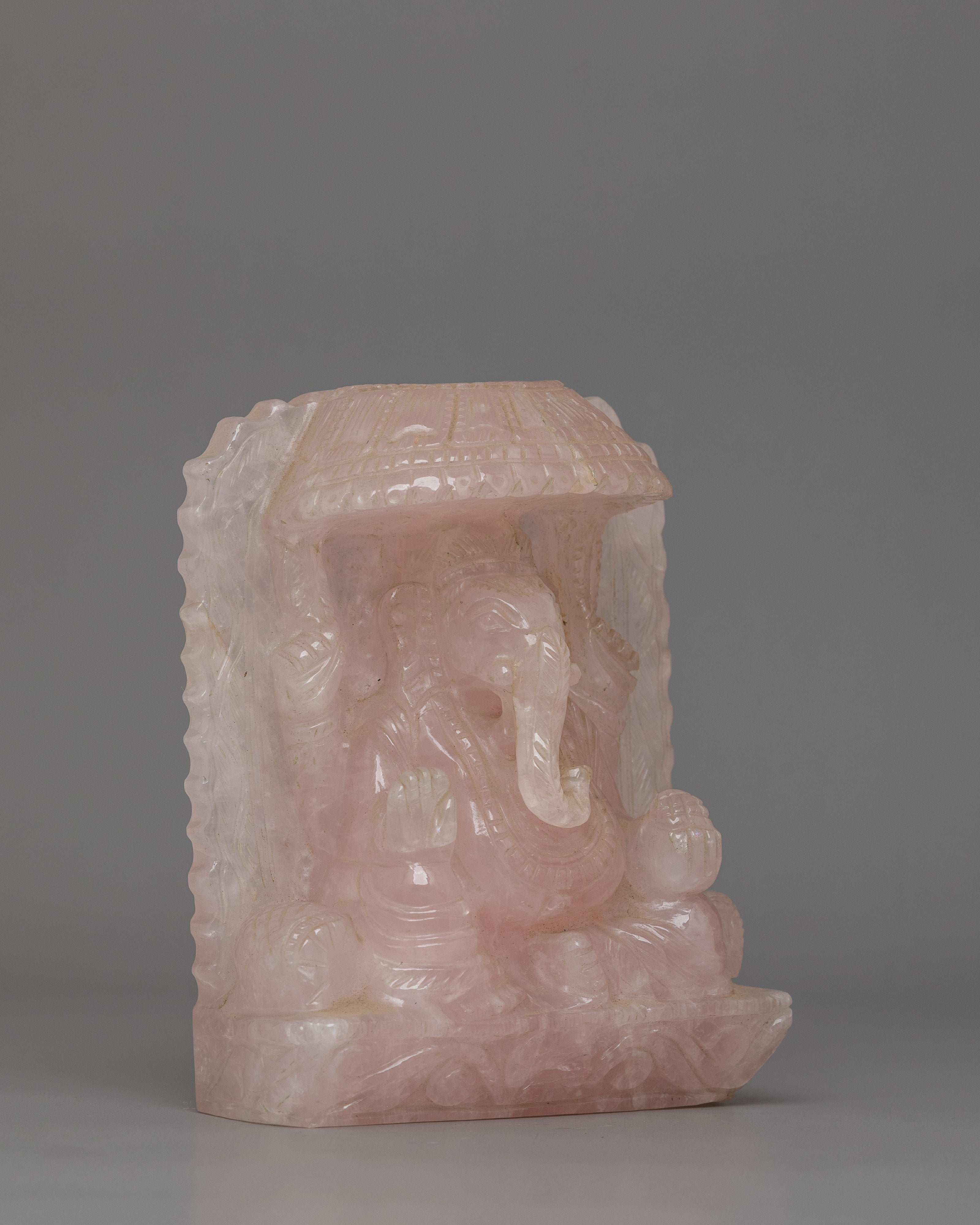 Ganesh Statue in Rose Quartz | Remover of Obstacles, Love & Prosperity Symbol