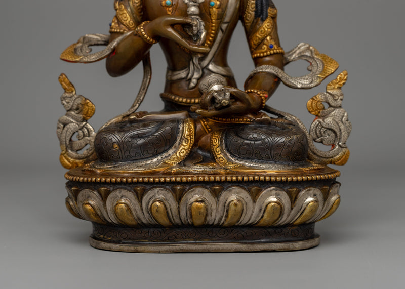 Gold-Plated Vajrasattva Holding an Upright Vajra | Altar Decor