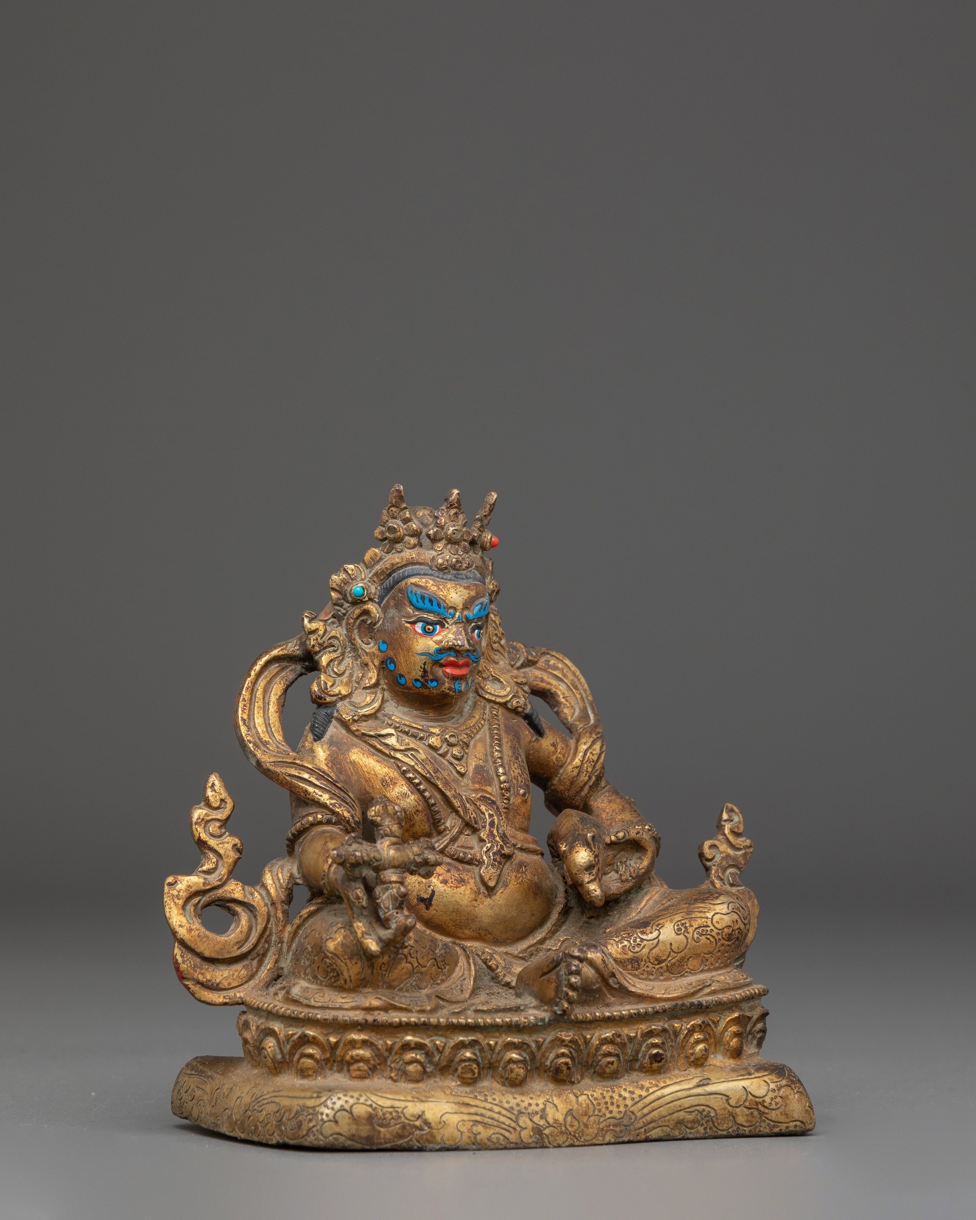 Handmade Copper Statue of Dzambhala | Statue for Altar