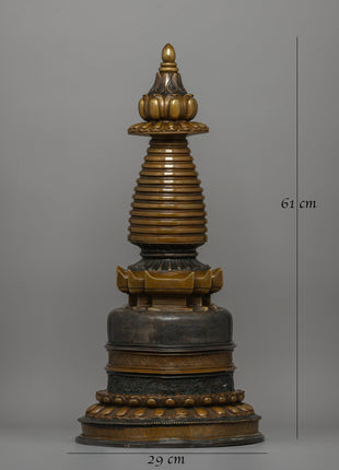 Copper Body Kadampa Chaitya | Sacred Tibetan Buddhist Stupa