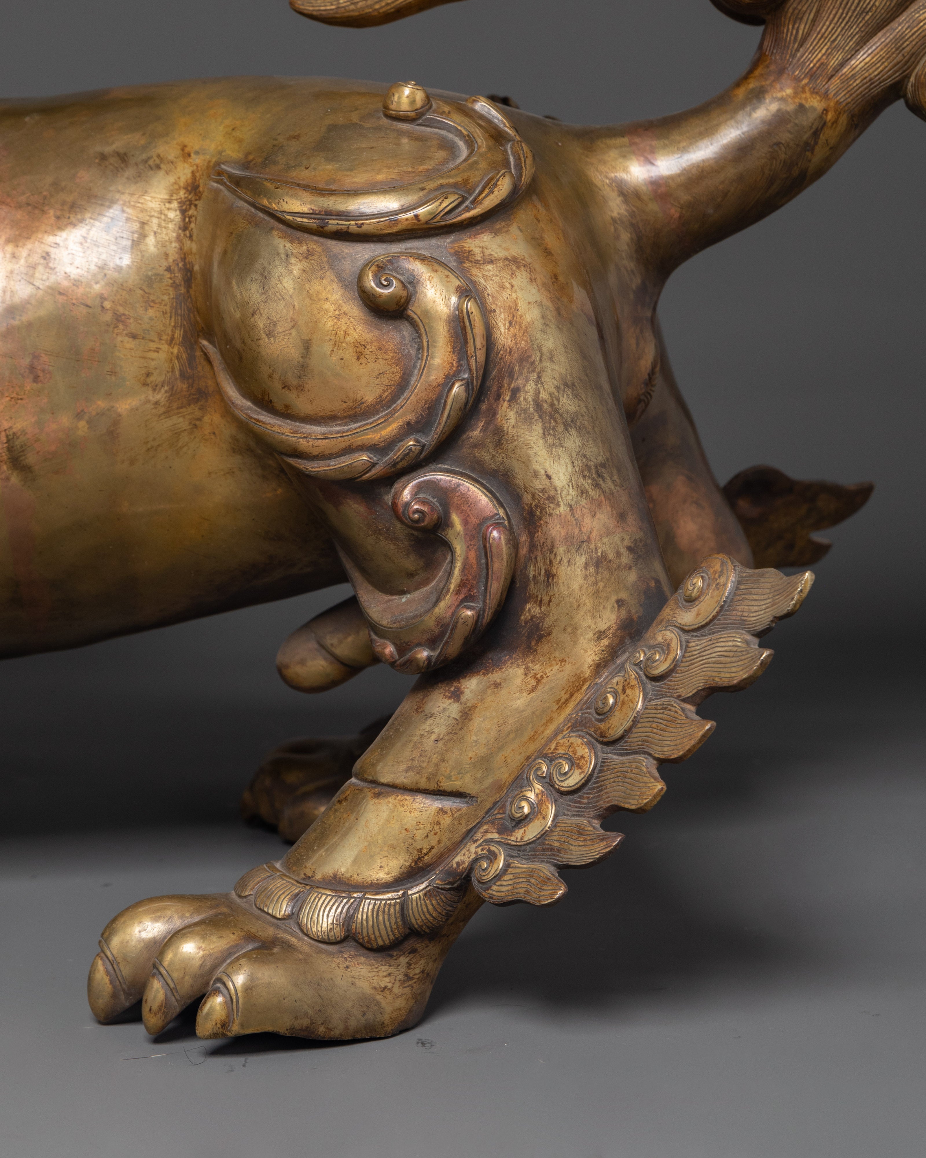 Sacred Mythical Lion Statue Set | Guardian Protectors of Strength and Prosperity