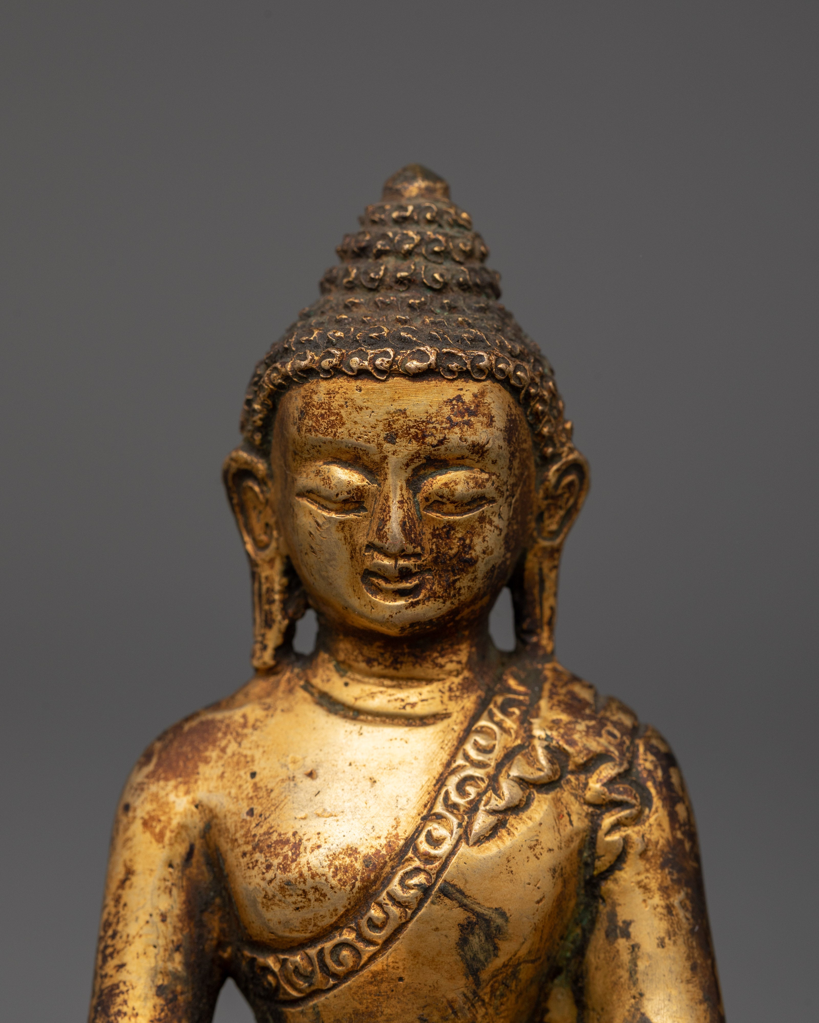 Traditional Sculpture of Amitabha Buddha | Meditation and Spiritual Mindfulness Decor