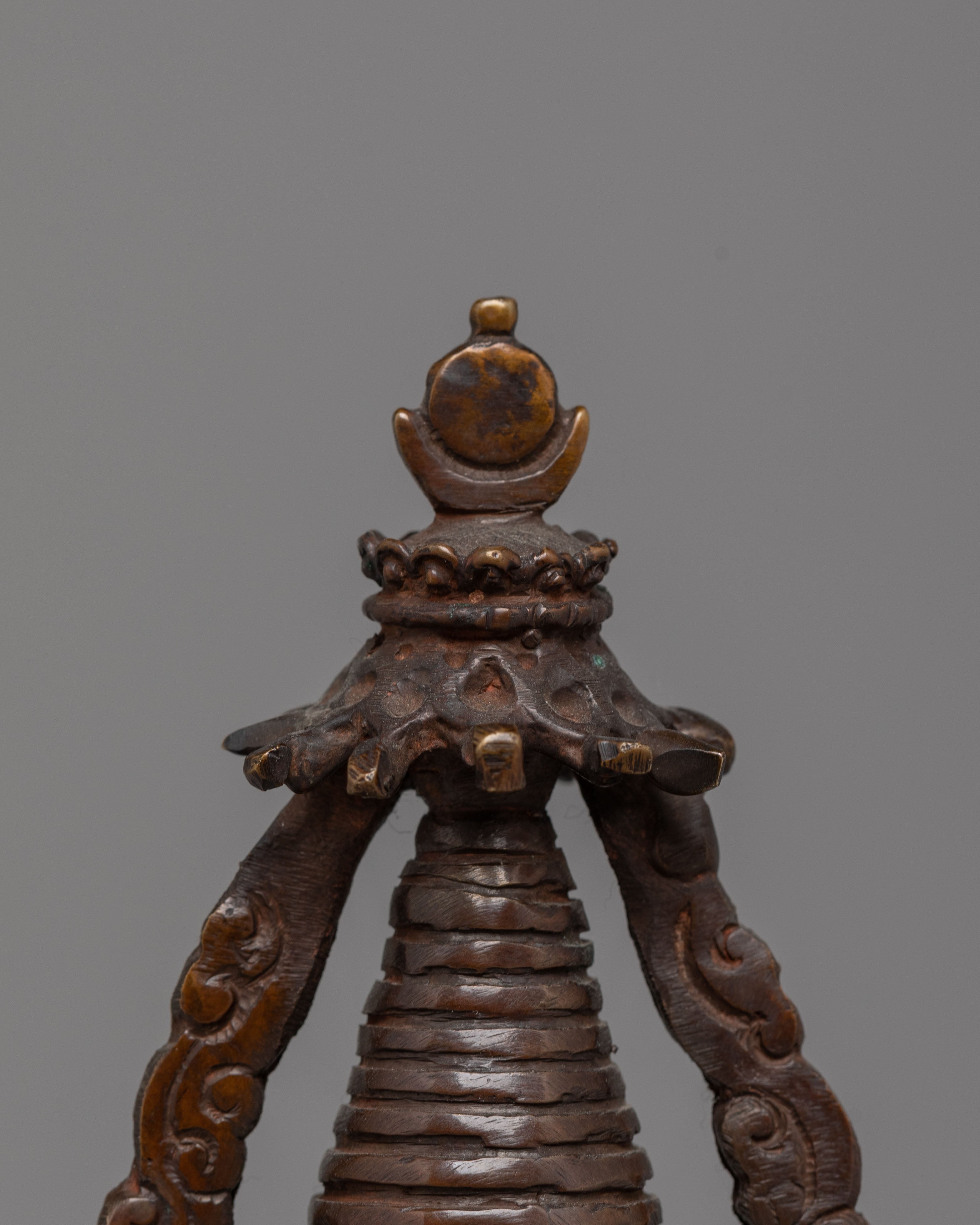 Handmade Decorative Copper Stupa | Oxidized Copper Stupa for Home Decor