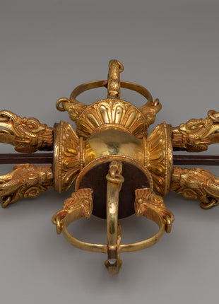 Handcrafted Gold-Plated Bishwa Vajra | Symbol of wisdom and strength