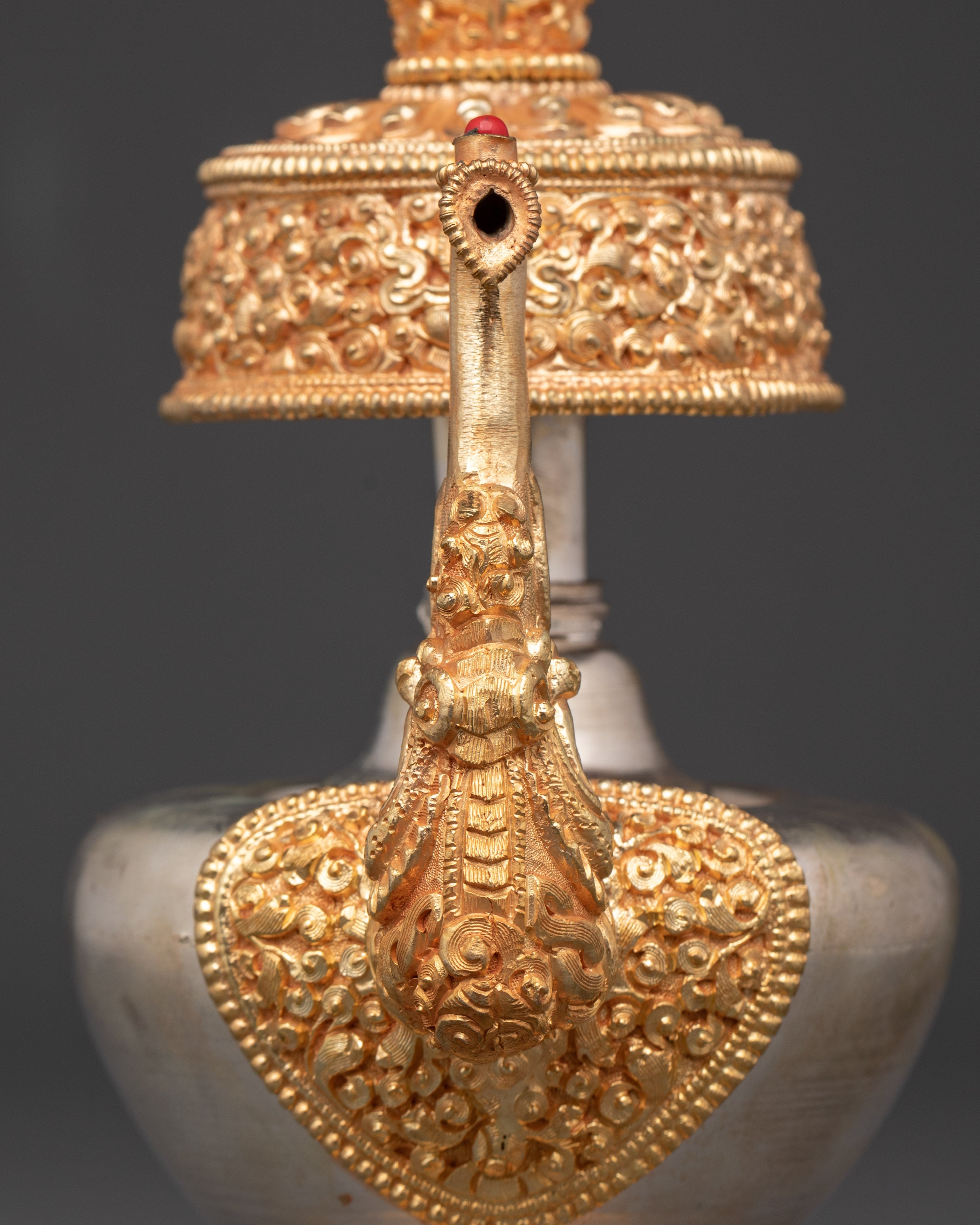Spiritual Bhumba Ritual Pot | Gold & Silver Plating for Sacred Ceremonies