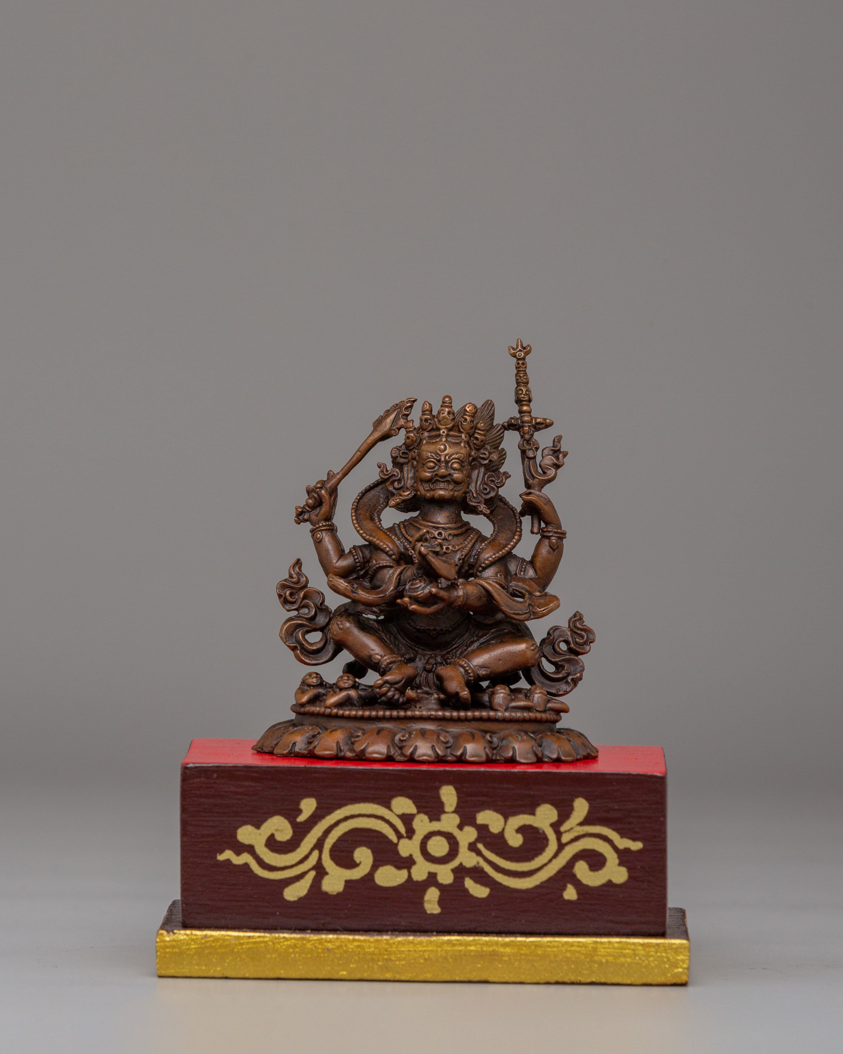 Tibetan Four-Armed Mahakala Statue | Symbolizing Spiritual Protection and Transformation