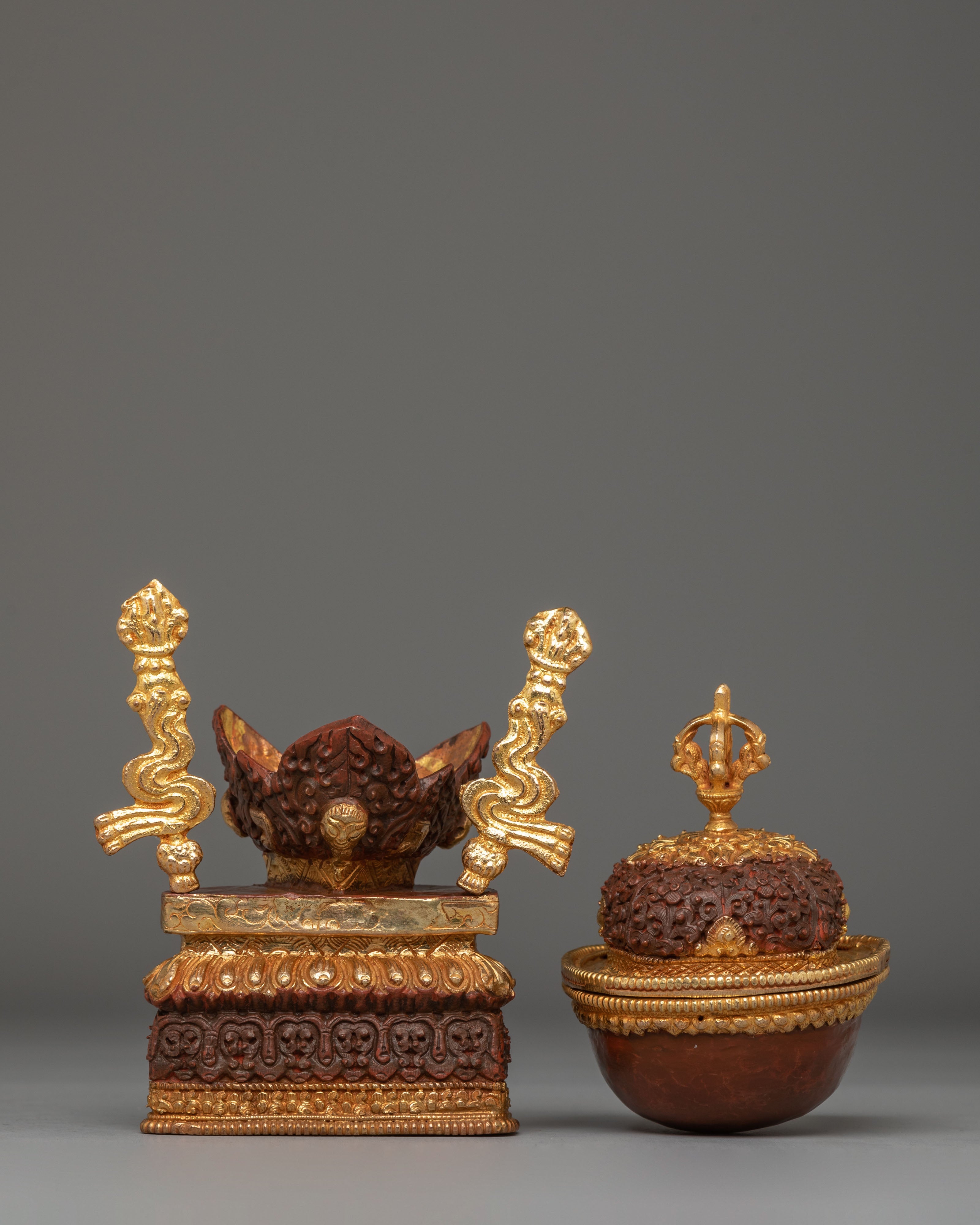 Handcrafted Tibetan Holy Kapala | Thöd-pa for Ritual Ceremonies