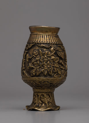Handcarved  Tibetan Flower Vase | Artistic Decor Piece for Modern and Traditional Spaces