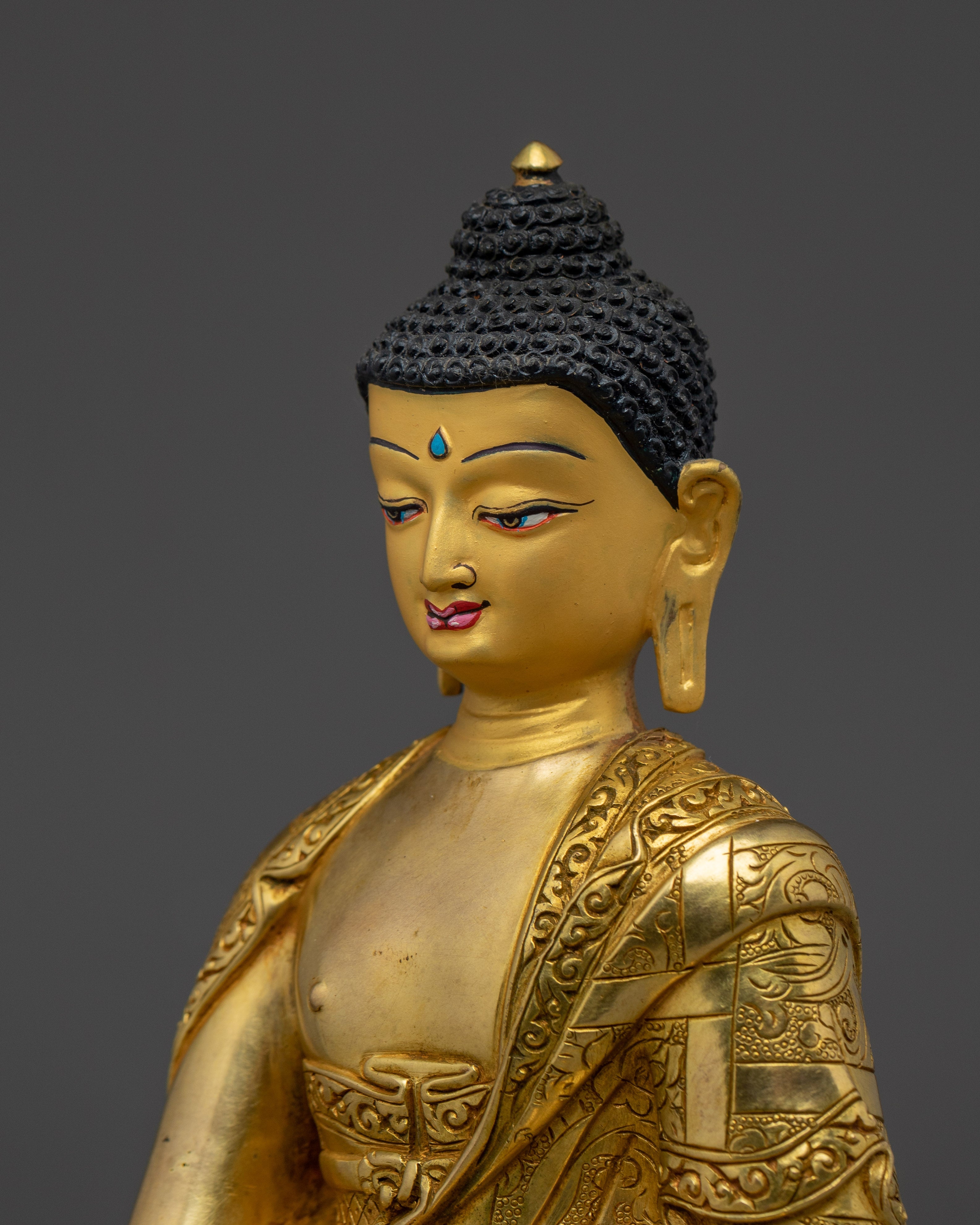 Shakyamuni Buddha Golden Decor Statue | Gautama Buddha Artwork