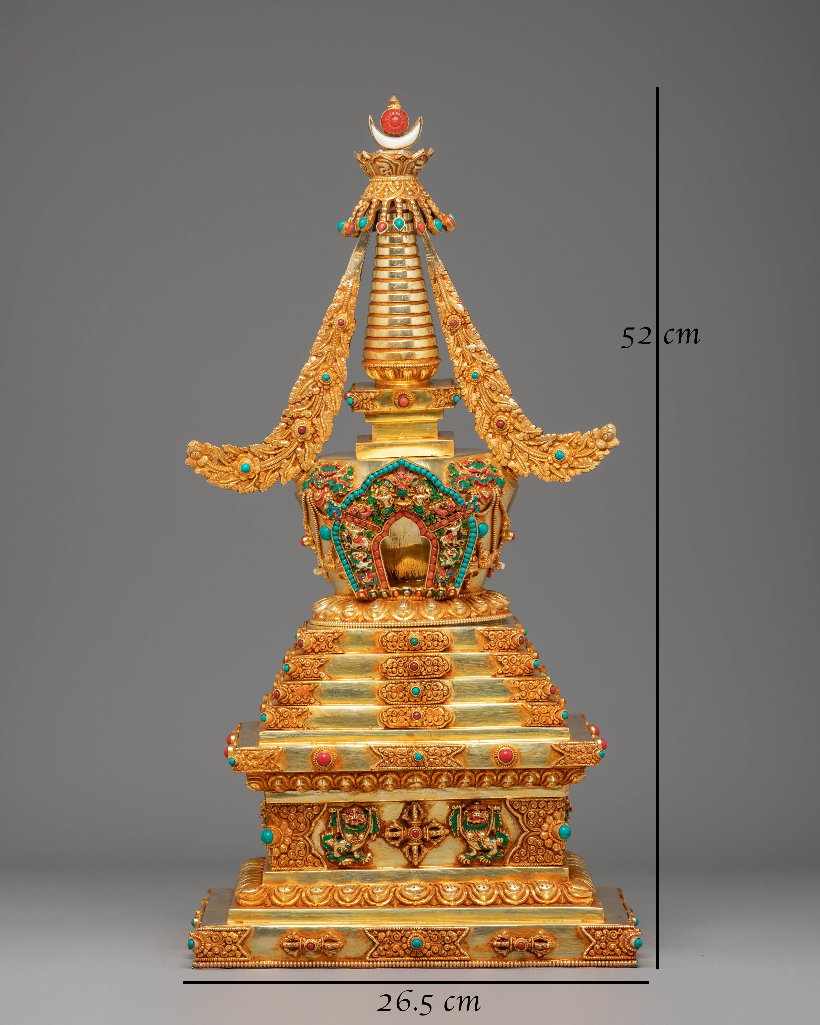 Golden Copper Tibetan Stupa