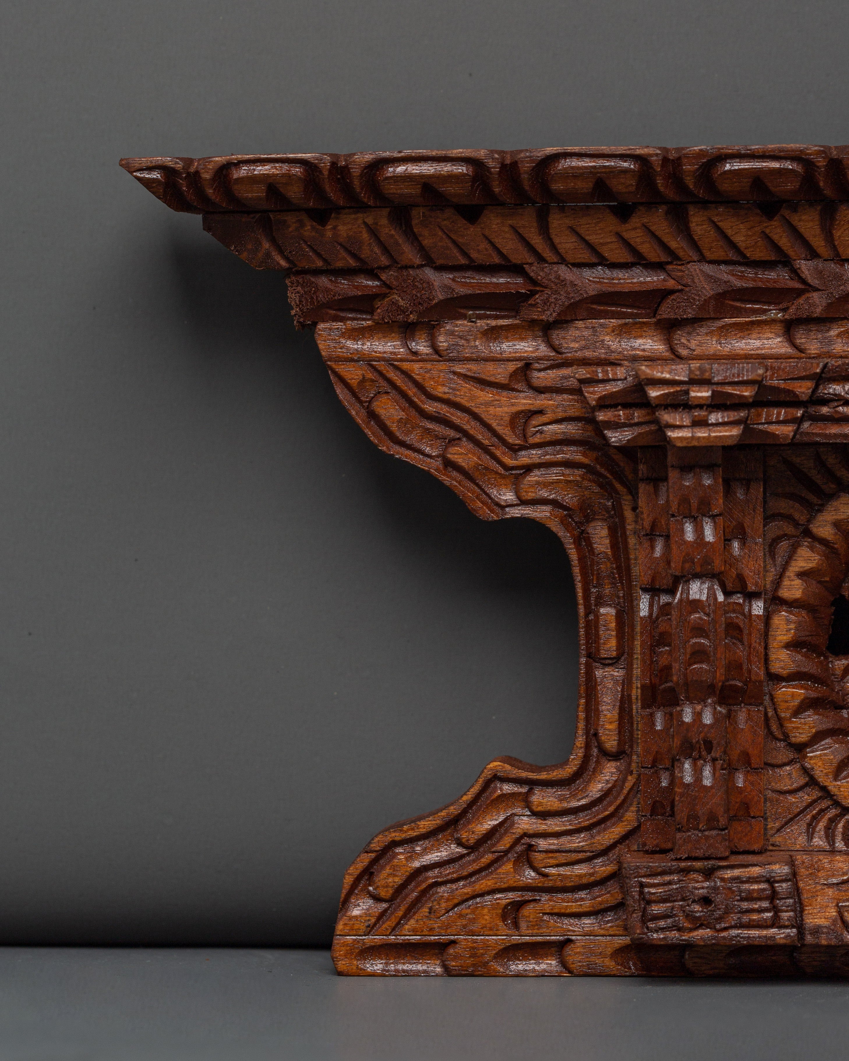 Handcrafted Wooden Peacock Motif Wall Art with Detailed Carvings