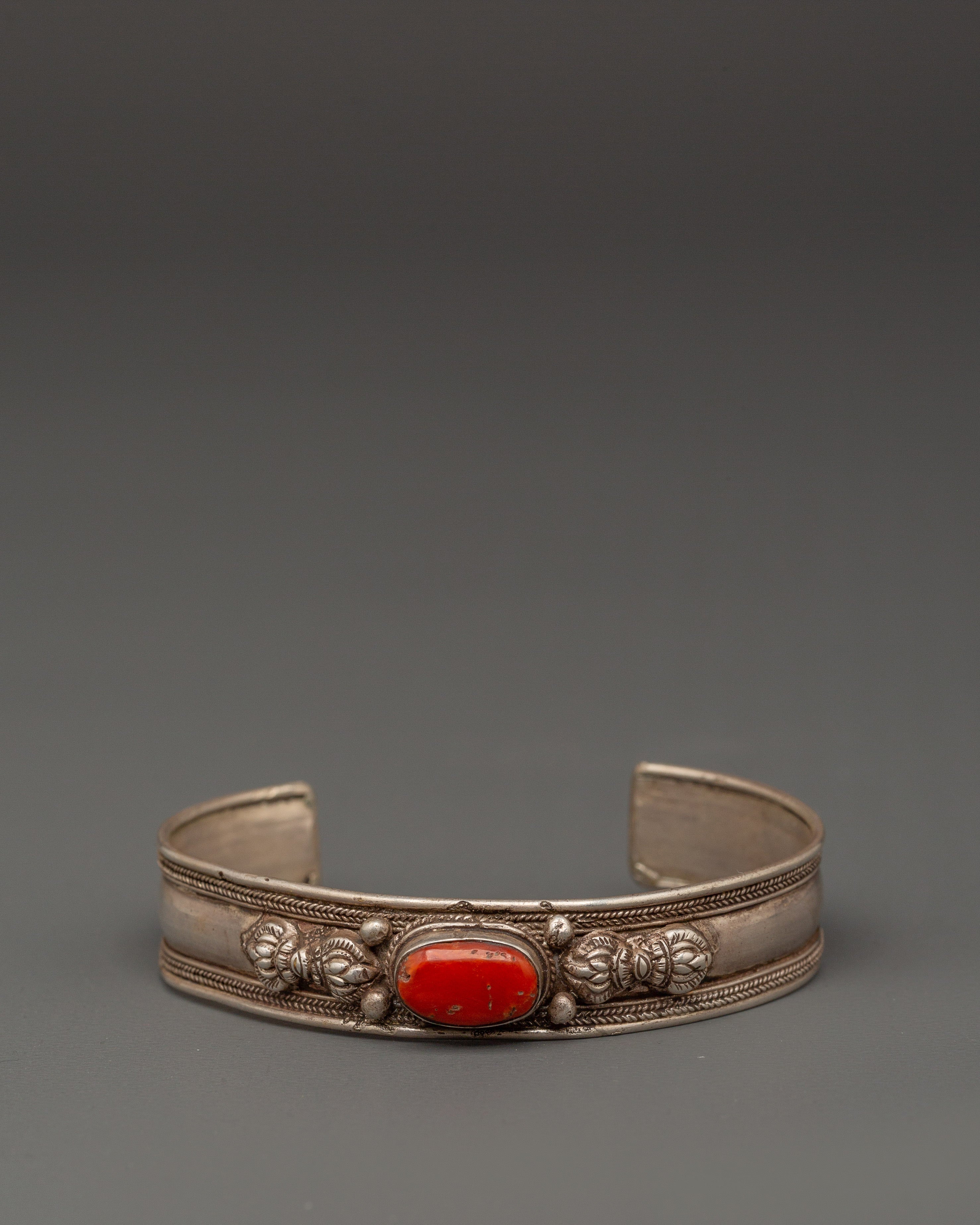 Spiritual Bracelet with Red Turquoise | Himalayan jewelry perfect for meditation