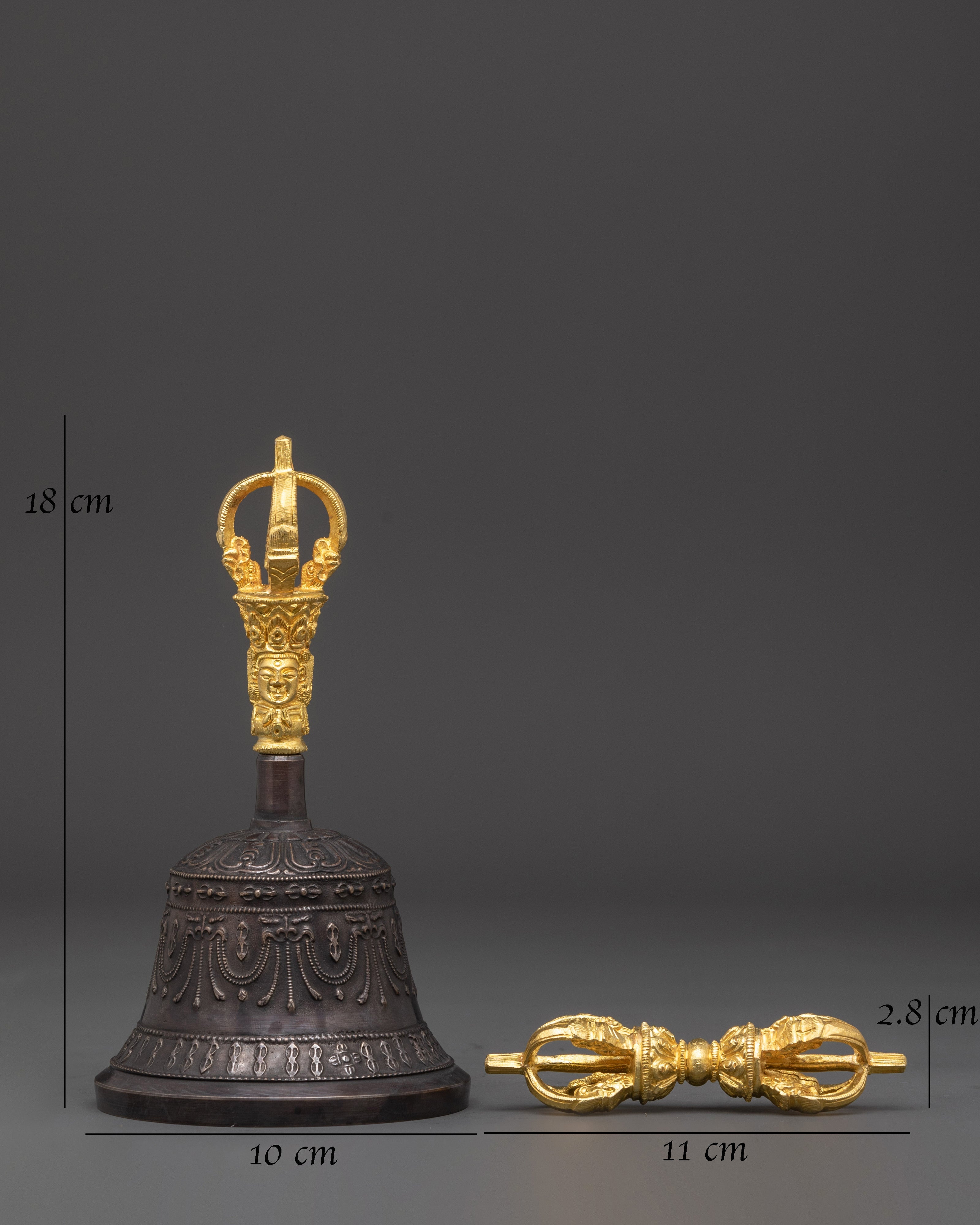 Sacred Meditation Bell and Vajra Set | Traditional Buddhist Ritual Instrument